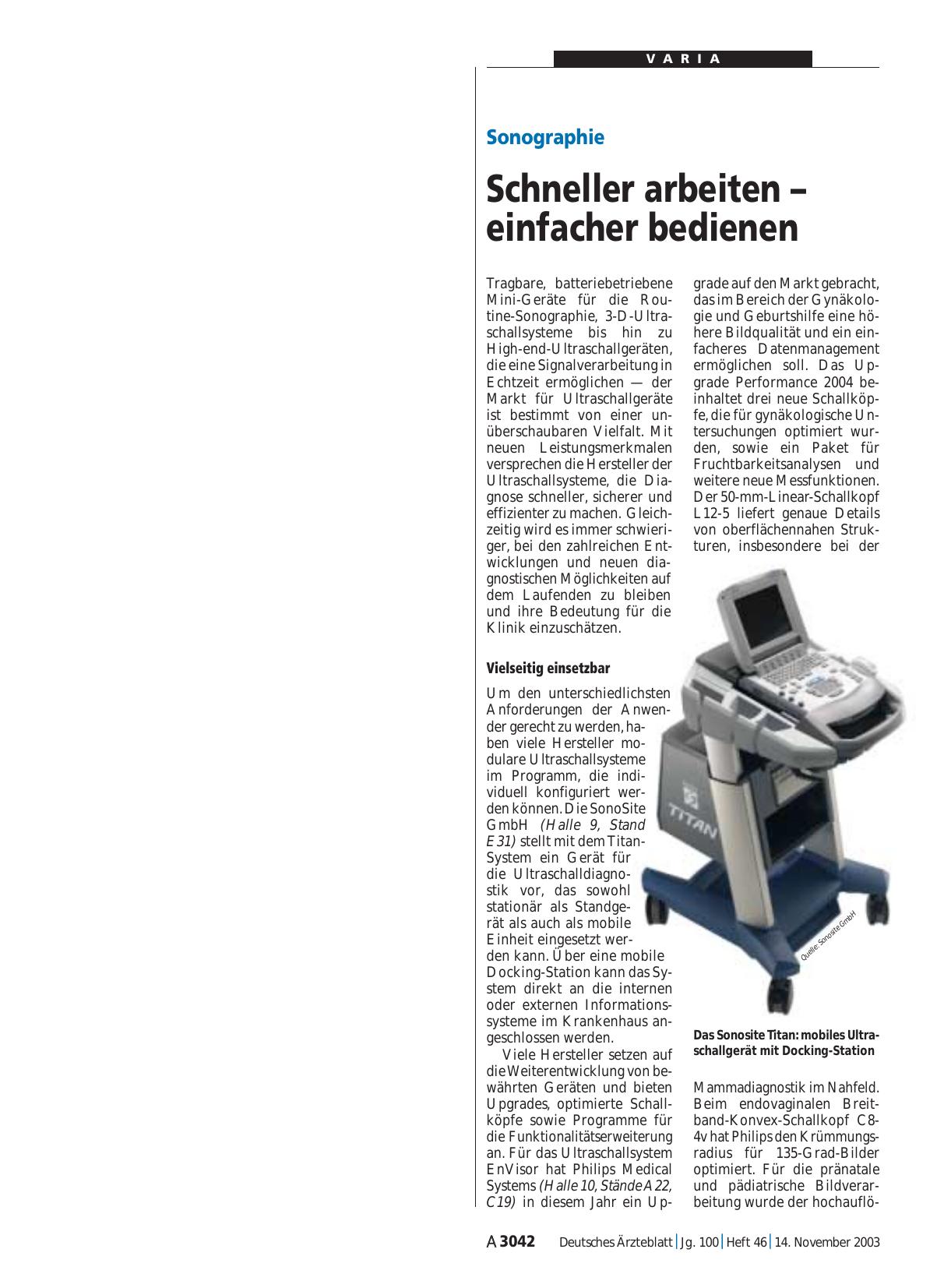 Vorschauseite 1: Sonographie: Schneller arbeiten – einfacher bedienen