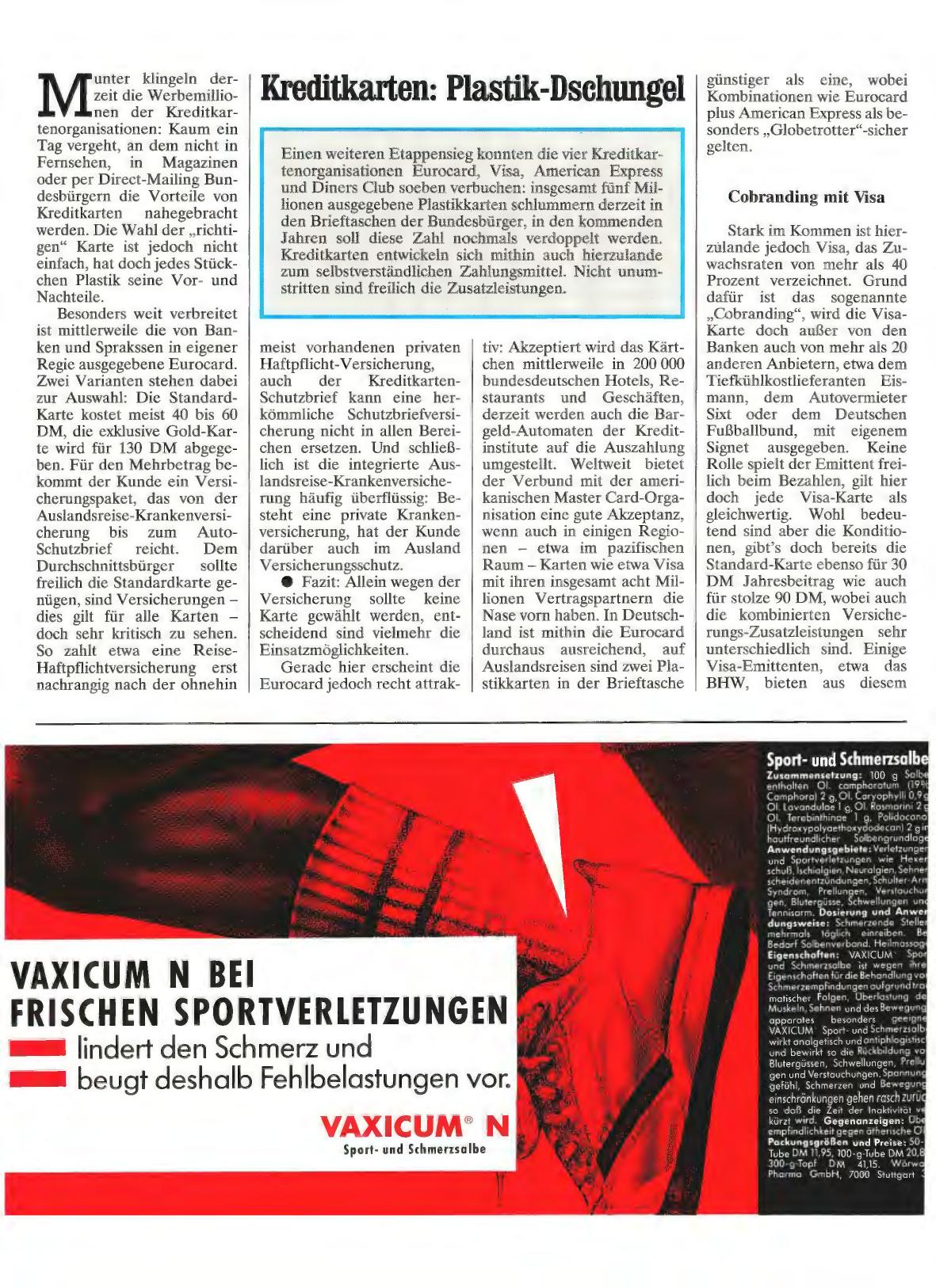 Vorschauseite 1: Kreditkarten: Plastik-Dschungel