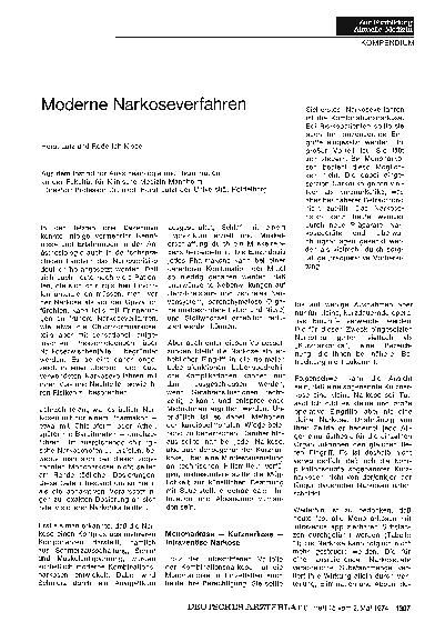 Vorschauseite 1: Moderne Narkoseverfahren