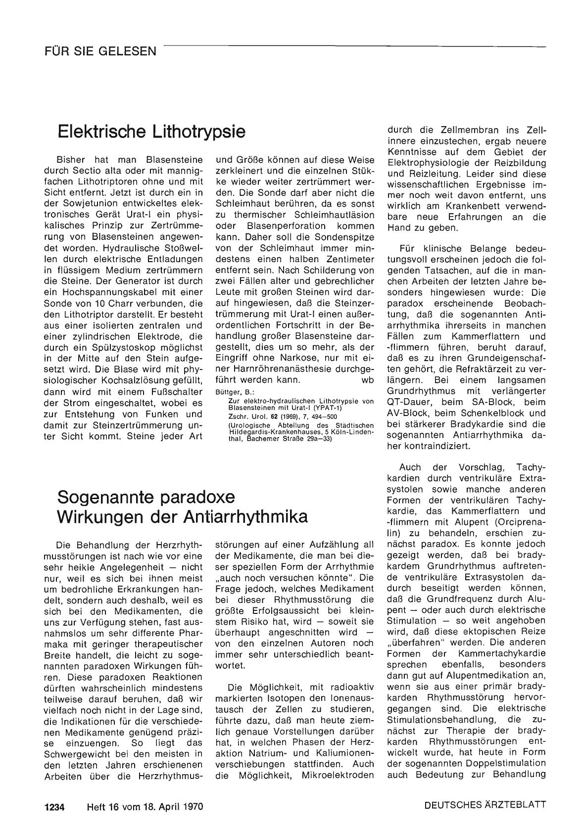 Vorschauseite 1: Elektrische Lithotrypsie