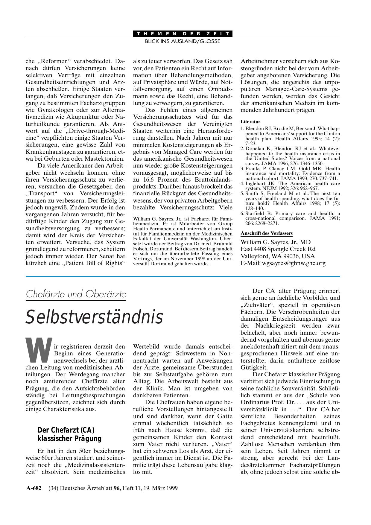 Vorschauseite 1: Chefärzte und Oberärzte: Selbstverständnis