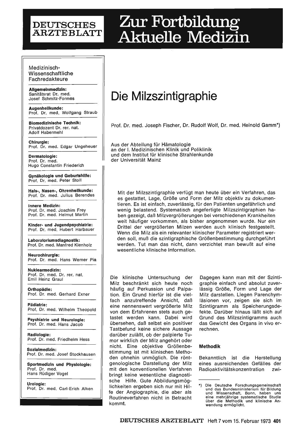 Vorschauseite 1: Die Milzszintigraphie