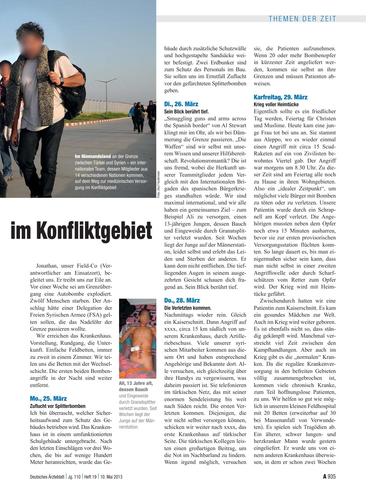 Vorschauseite 2: Syrisches Tagebuch: Ärztlicher Einsatz im Konfliktgebiet