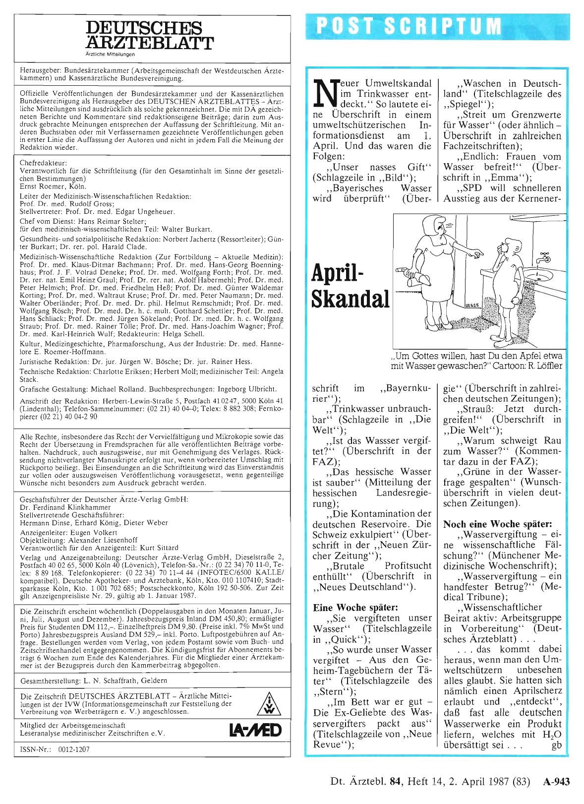 Vorschauseite 1: April-Skandal