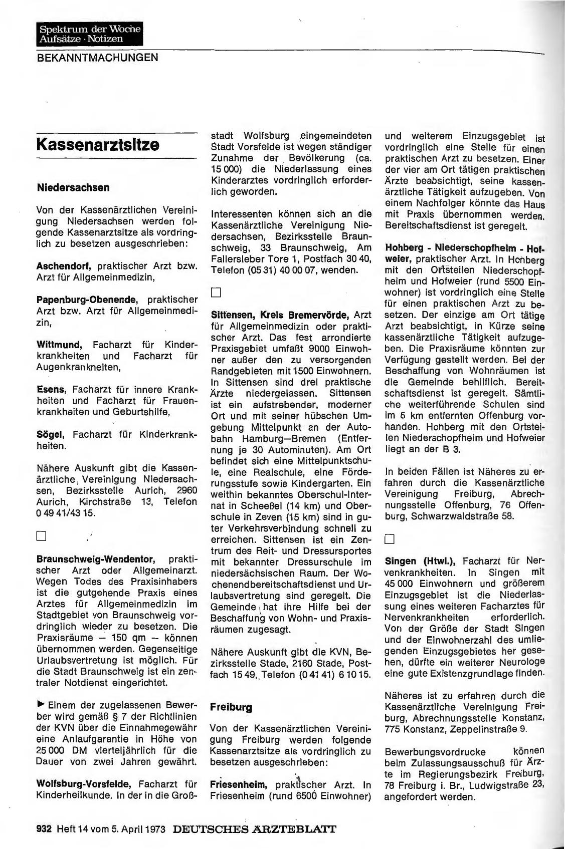 Vorschauseite 1: Kassenarztsitze