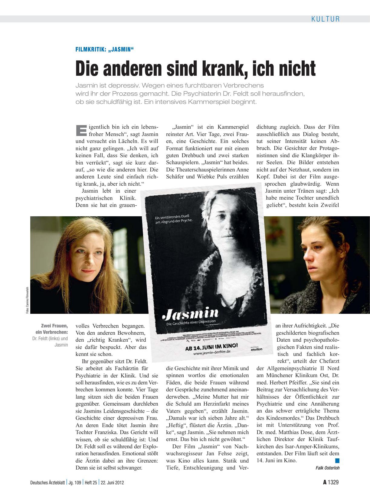 Vorschauseite 1: Filmkritik: „Jasmin“: Die anderen sind krank, ich nicht