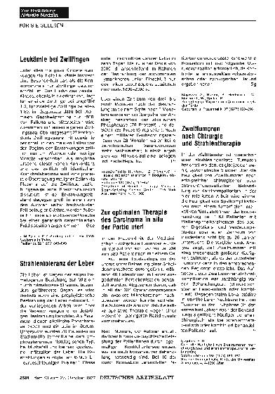 Vorschauseite 1: Strahlentoleranz der Leber