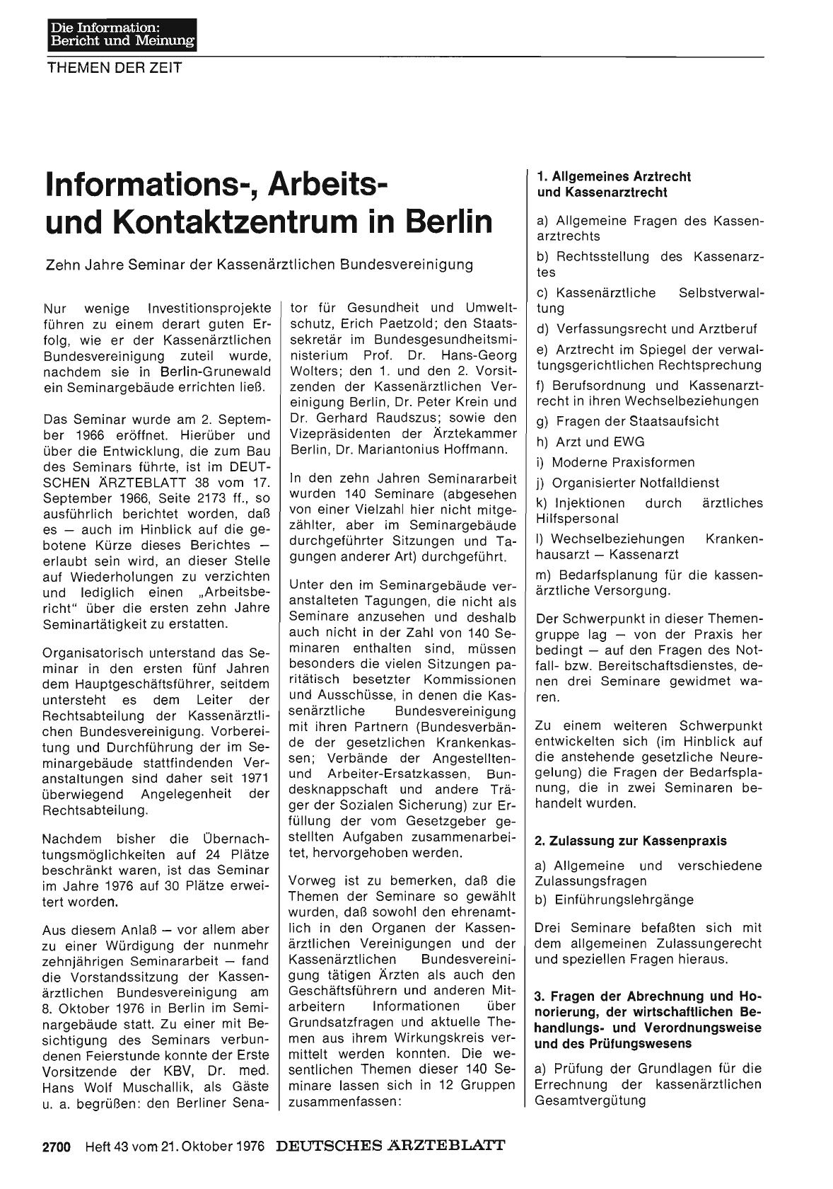 Vorschauseite 1: Informations-, Arbeitsund Kontaktzentrum in Berlin