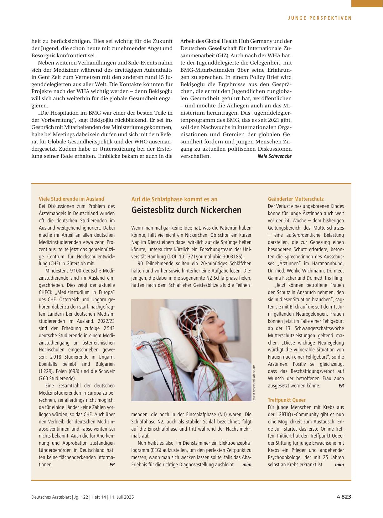 Vorschauseite 1: Geänderter Mutterschutz / Treffpunkt Queer