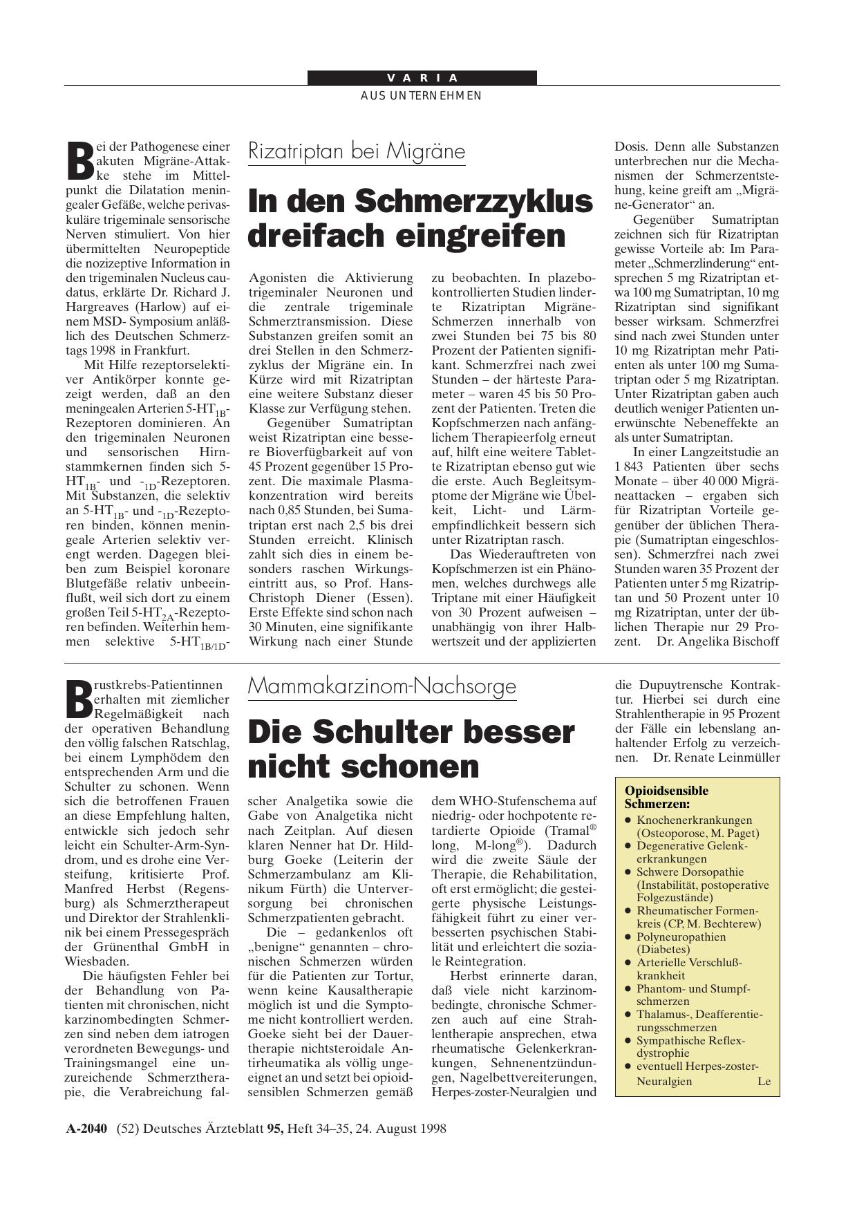Vorschauseite 1: Mammakarzinom-Nachsorge: Die Schulter besser nicht schonen