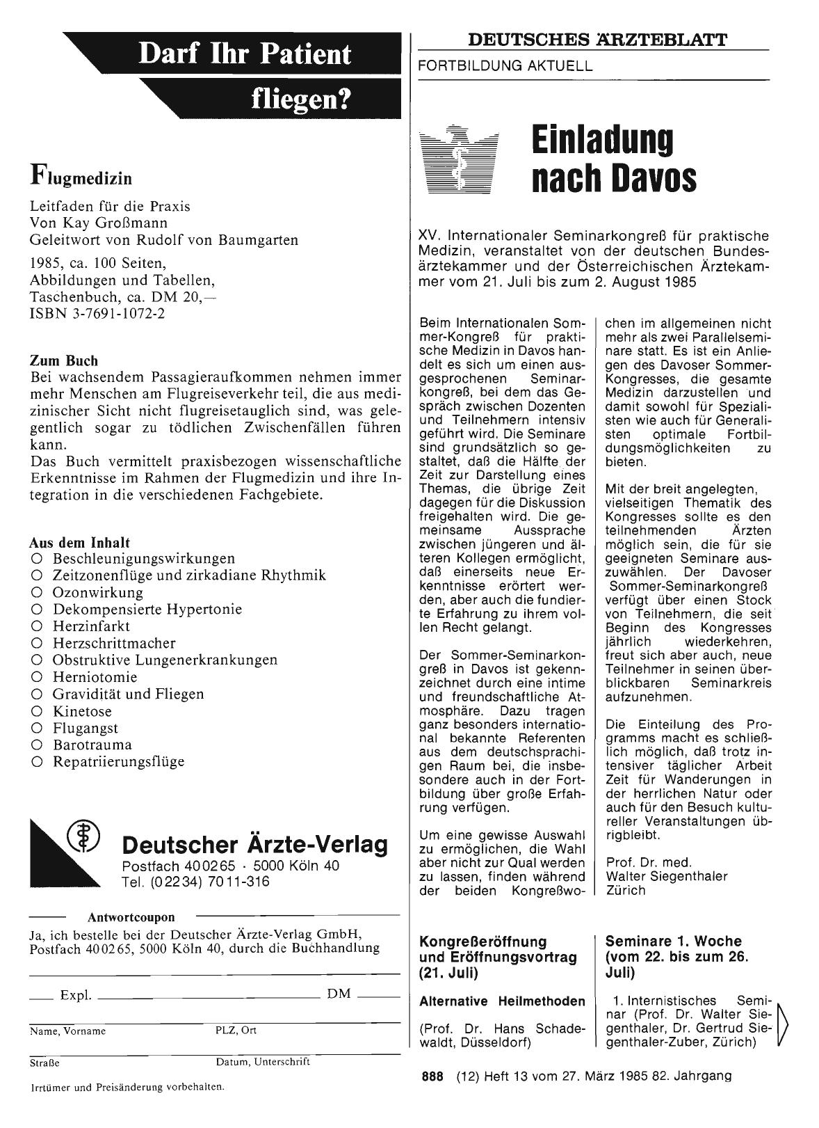 Vorschauseite 1: Einladung nach Davos