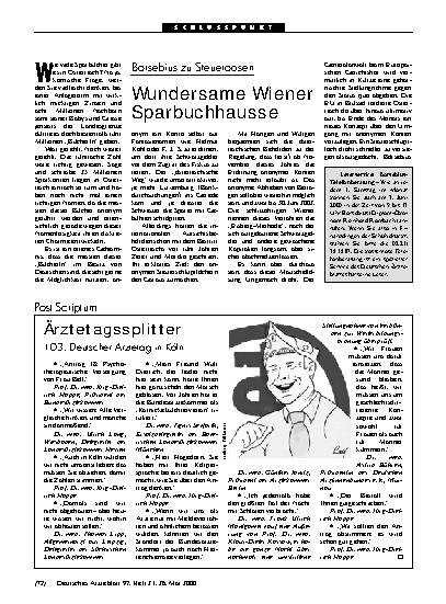 Vorschauseite 1: Börsebius zu Steueroasen: Wundersame Wiener Sparbuchhausse