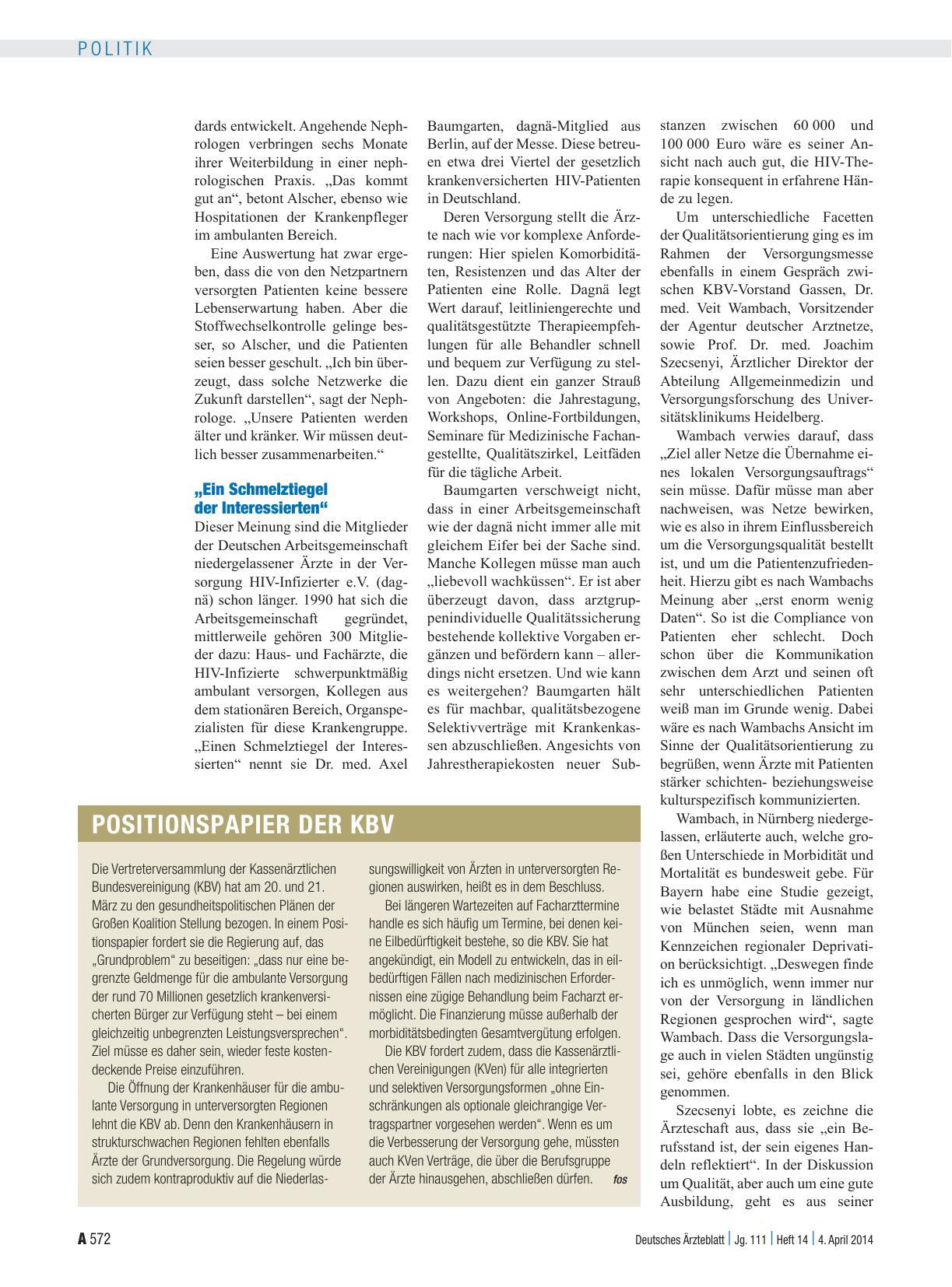 Vorschauseite 2: KBV-Versorgungsmesse: Gute Ideen aus allen Regionen
