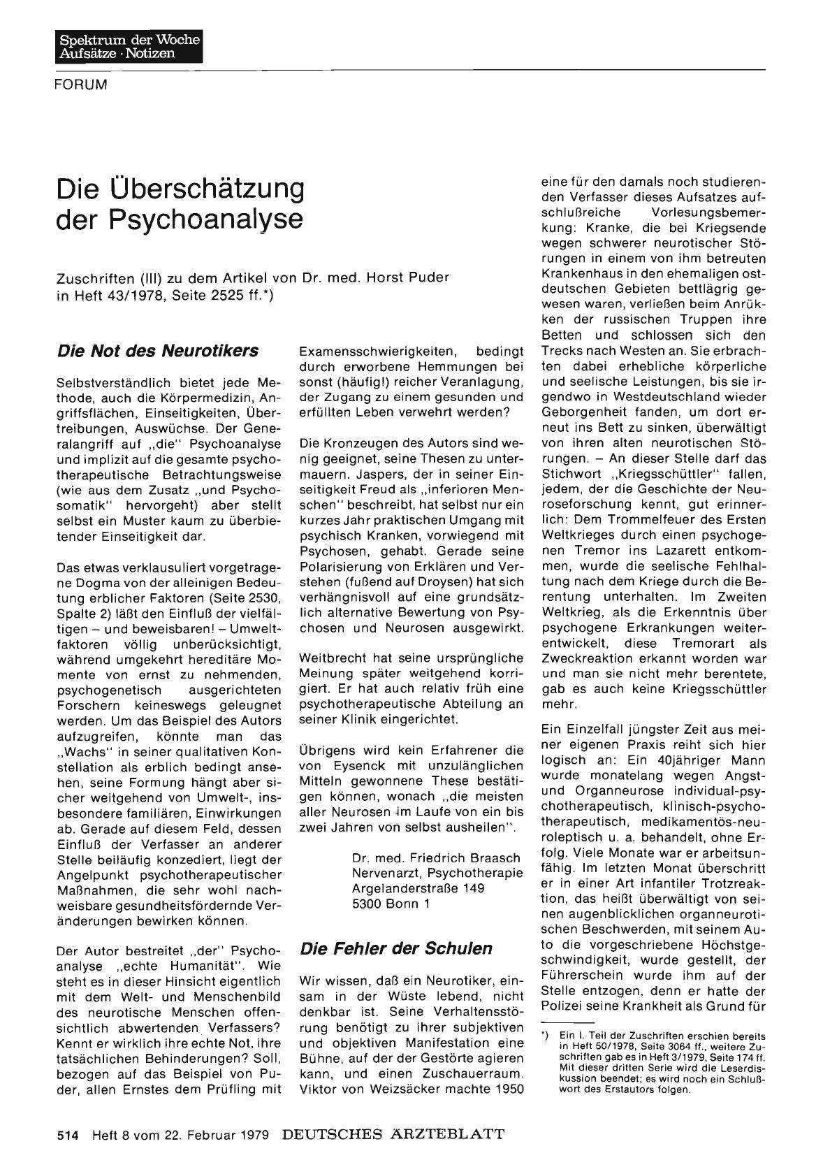 Vorschauseite 1: Die Überschätzung der Psychoanalyse: Die Not des Neurotikers