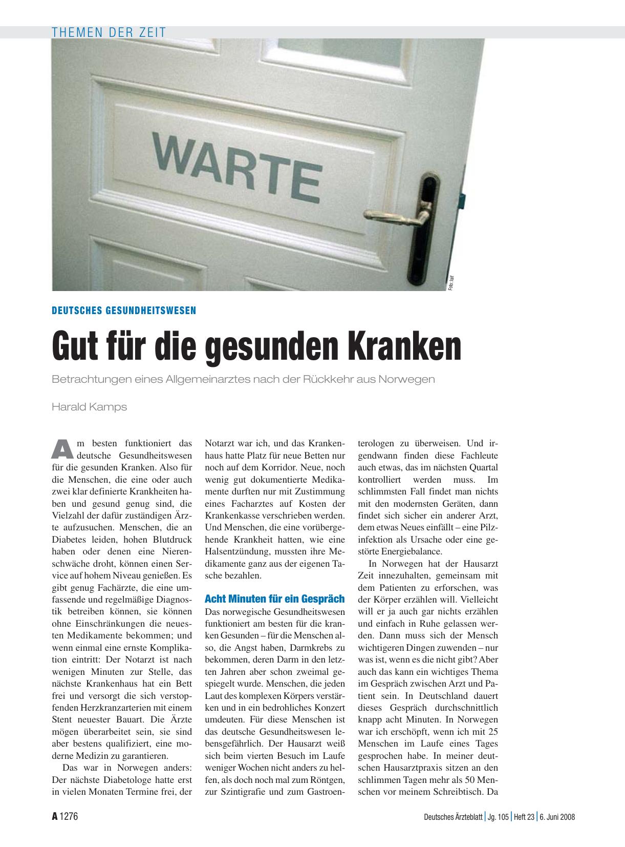 Vorschauseite 1: Deutsches Gesundheitswesen: Gut für die gesunden Kranken