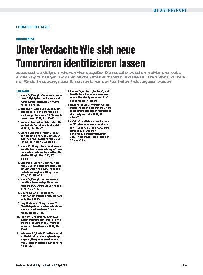Vorschauseite 4: Onkogenese: Unter Verdacht – Wie sich neue Tumorviren identifizieren lassen