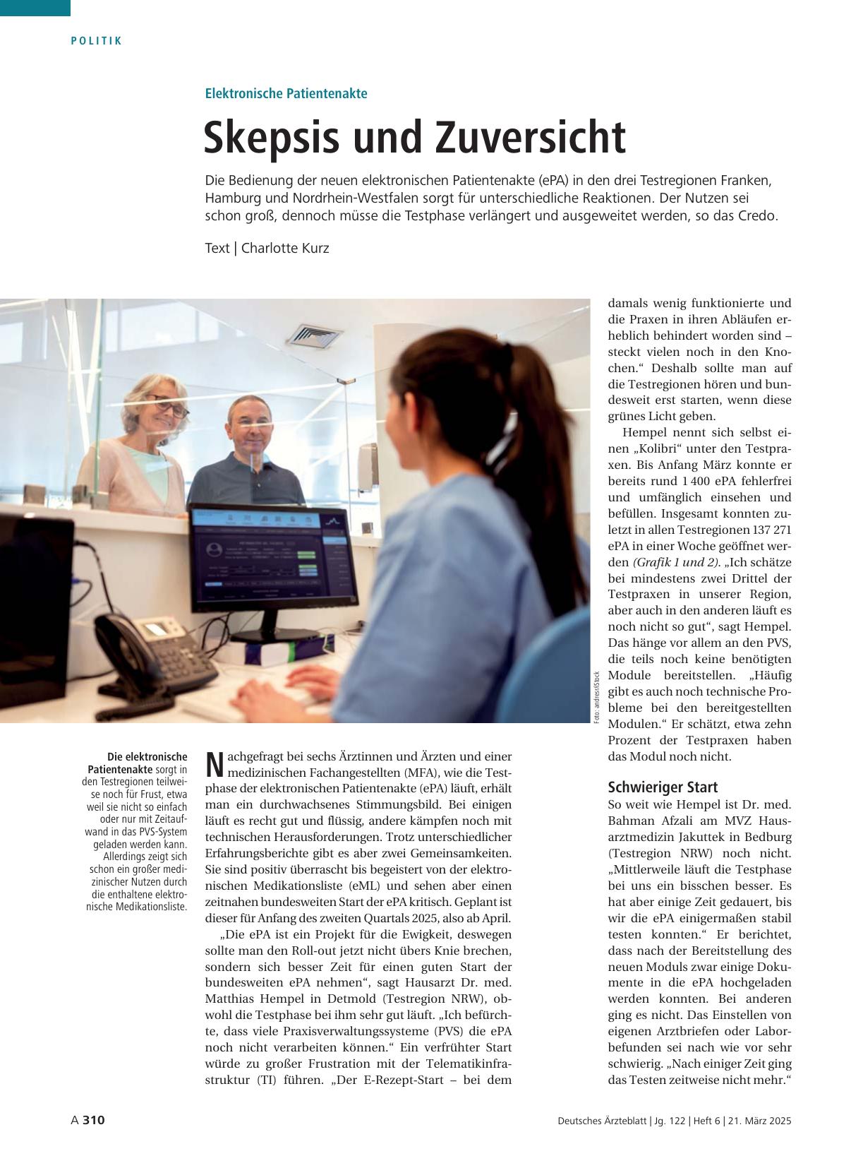 Vorschauseite 1: Elektronische Patientenakte: Skepsis und Zuversicht