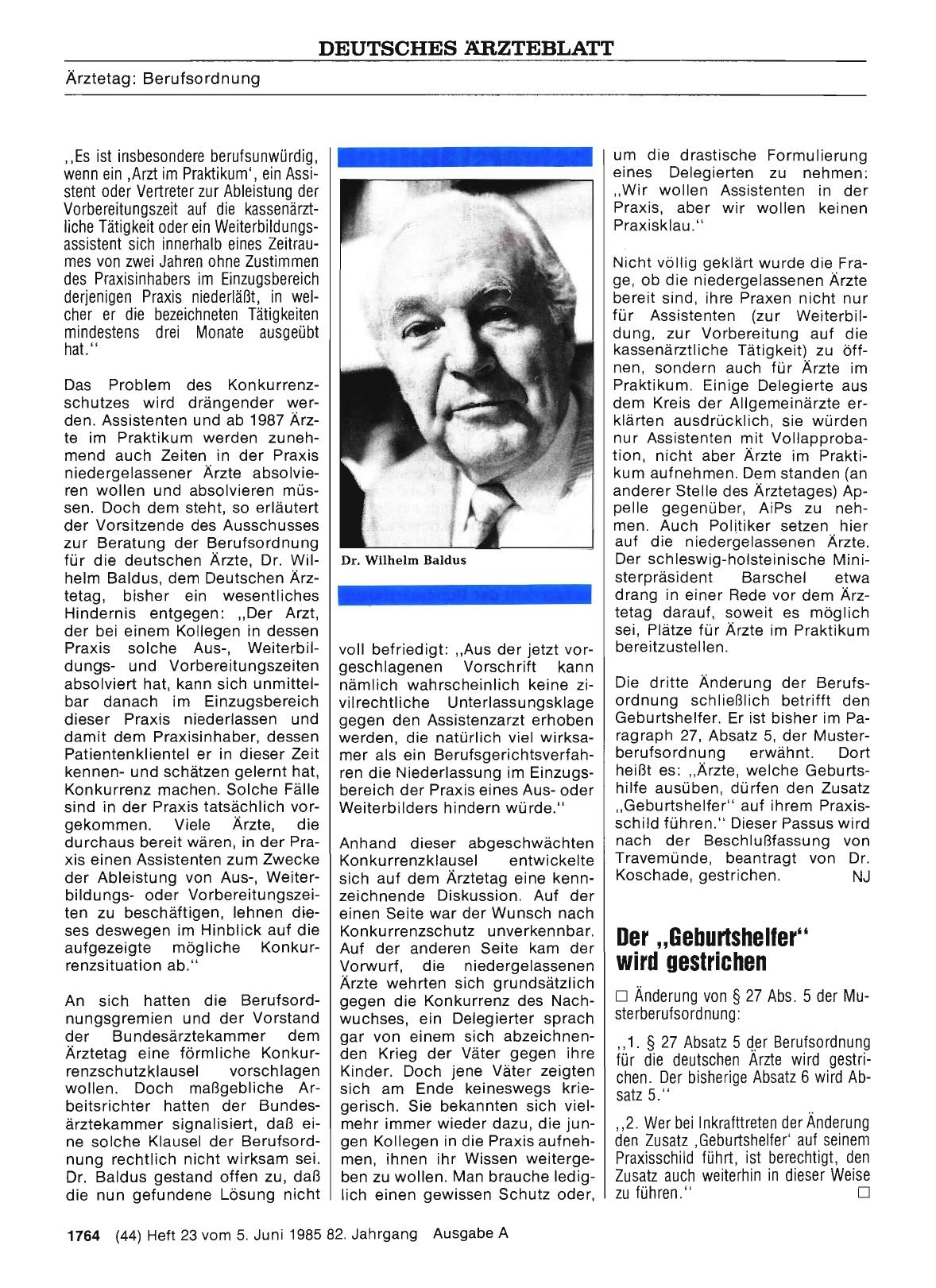 Vorschauseite 1: Der „Geburtshelfer“ wird gestrichen