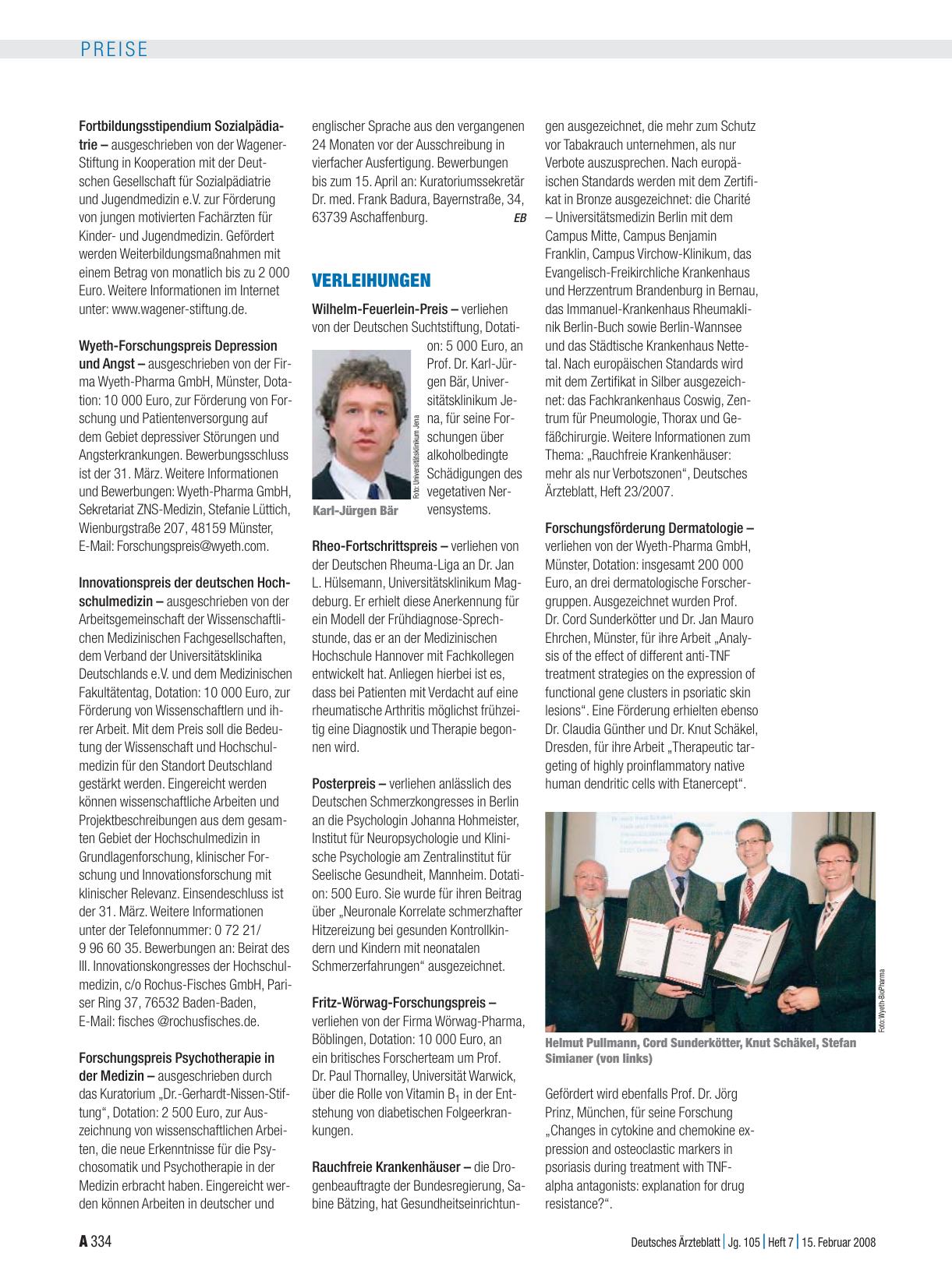 Vorschauseite 1: Verleihungen
