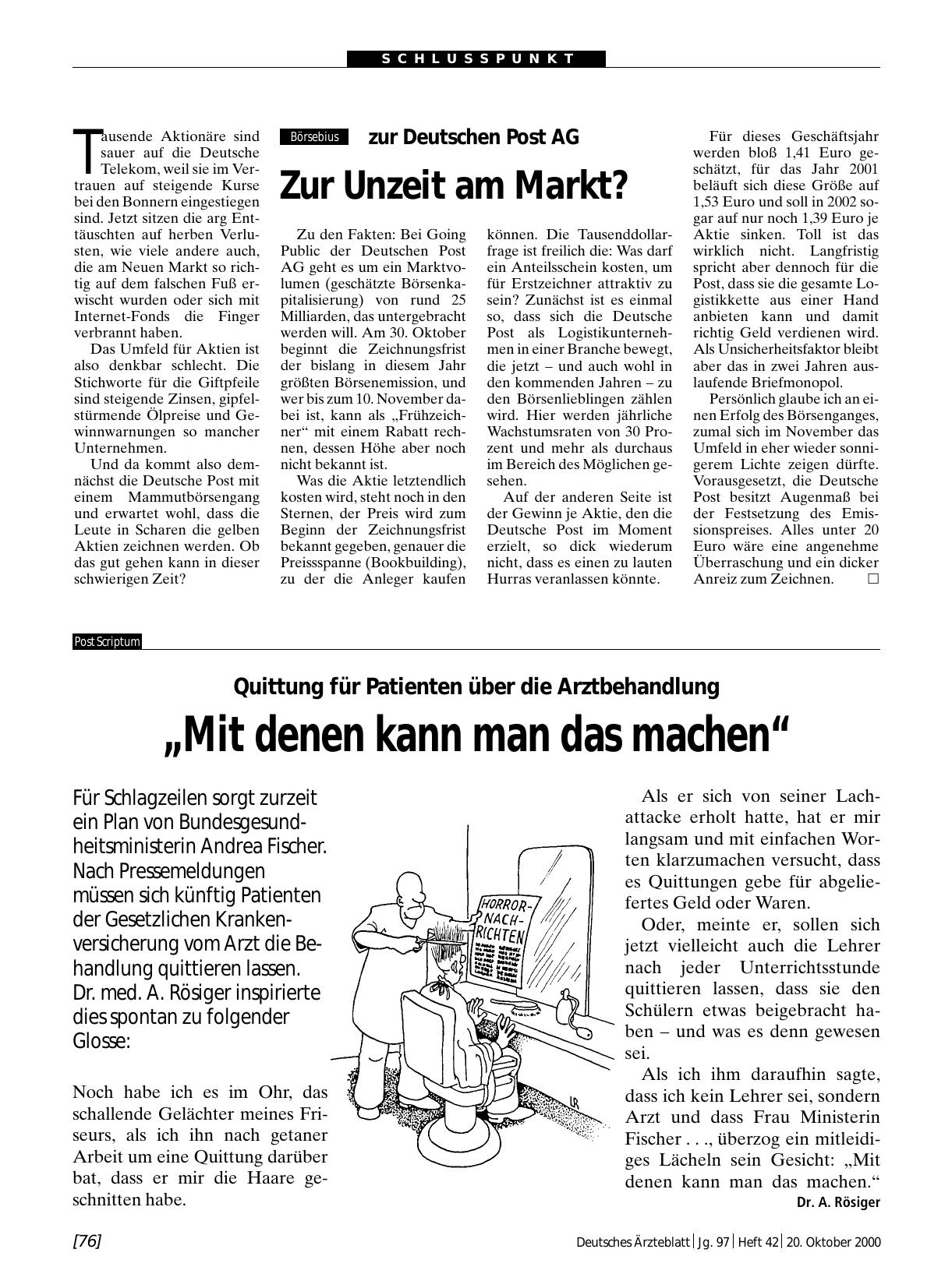 Vorschauseite 1: Quittung für Patienten über die Arztbehandlung: „Mit denen kann man das machen“