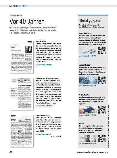 Vorschauseite 1: aerzteblatt.de: Vor 40 Jahren