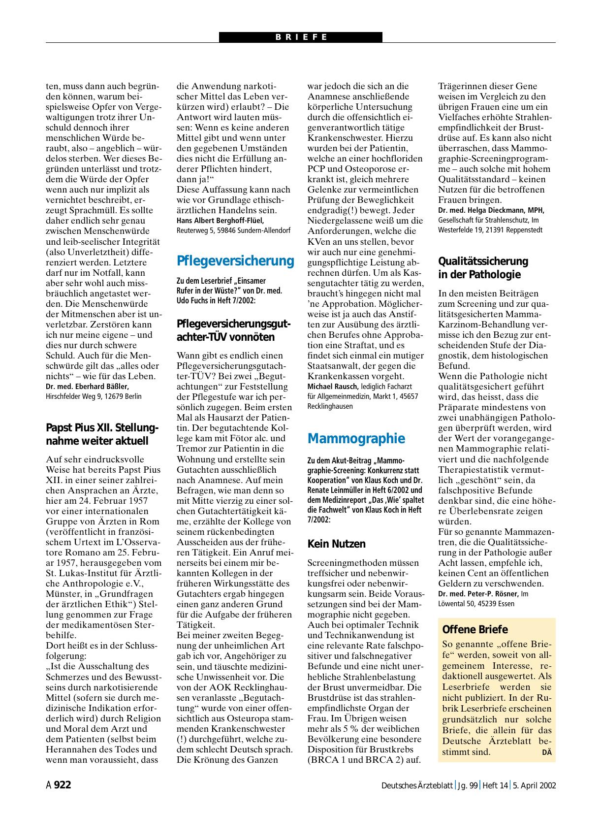Vorschauseite 1: Mammographie: Kein Nutzen