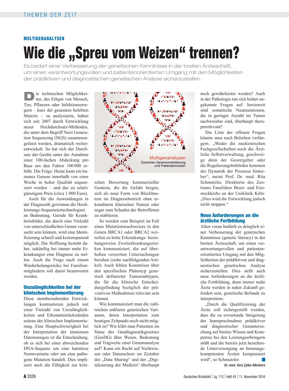 Vorschauseite 1: Multigenanalysen: Wie die „Spreu vom Weizen“ trennen?