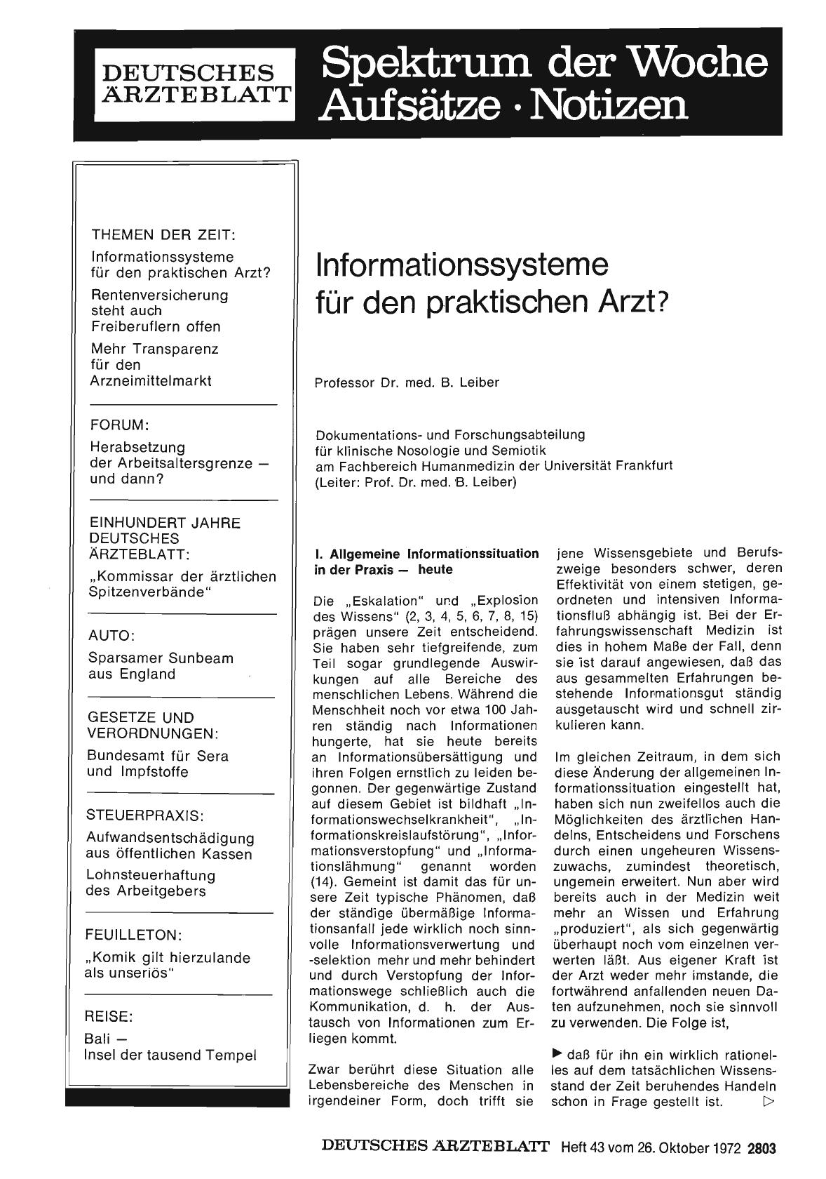 Vorschauseite 1: Informationssysteme für den praktischen Arzt?
