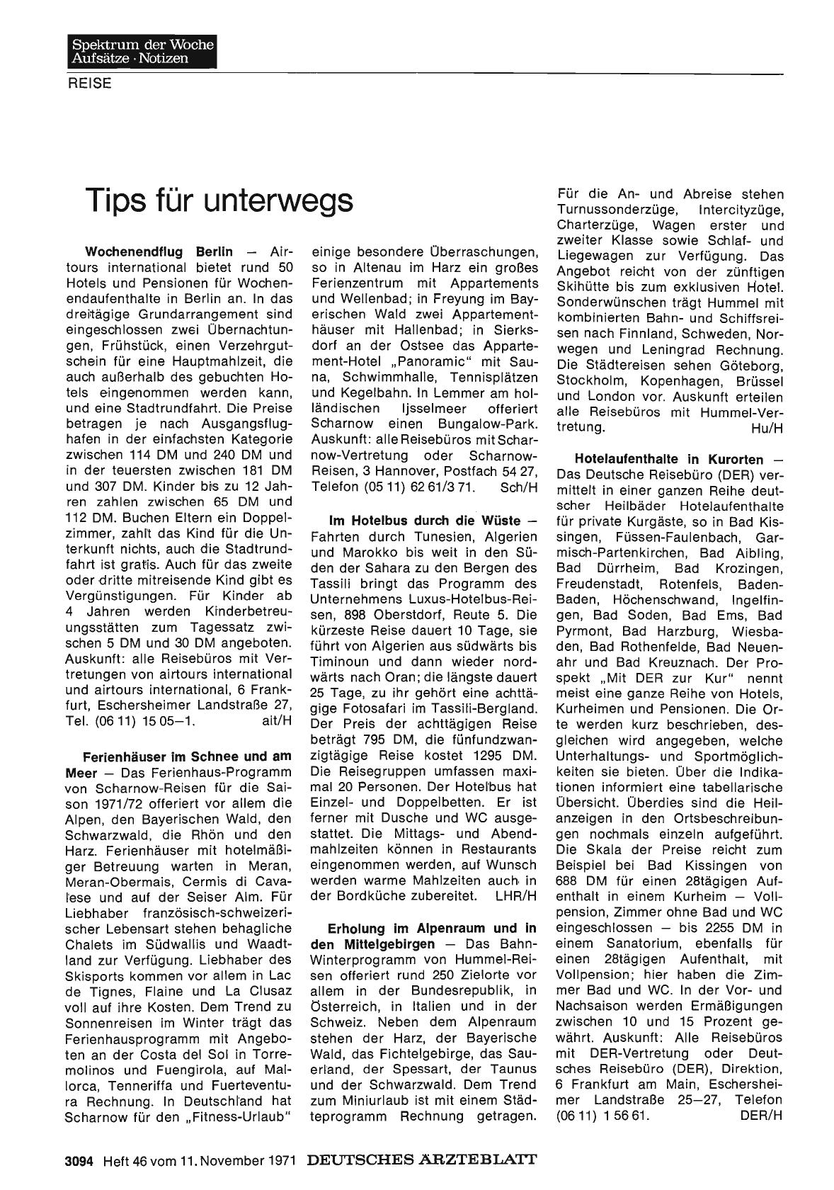 Vorschauseite 1: Tips für unterwegs