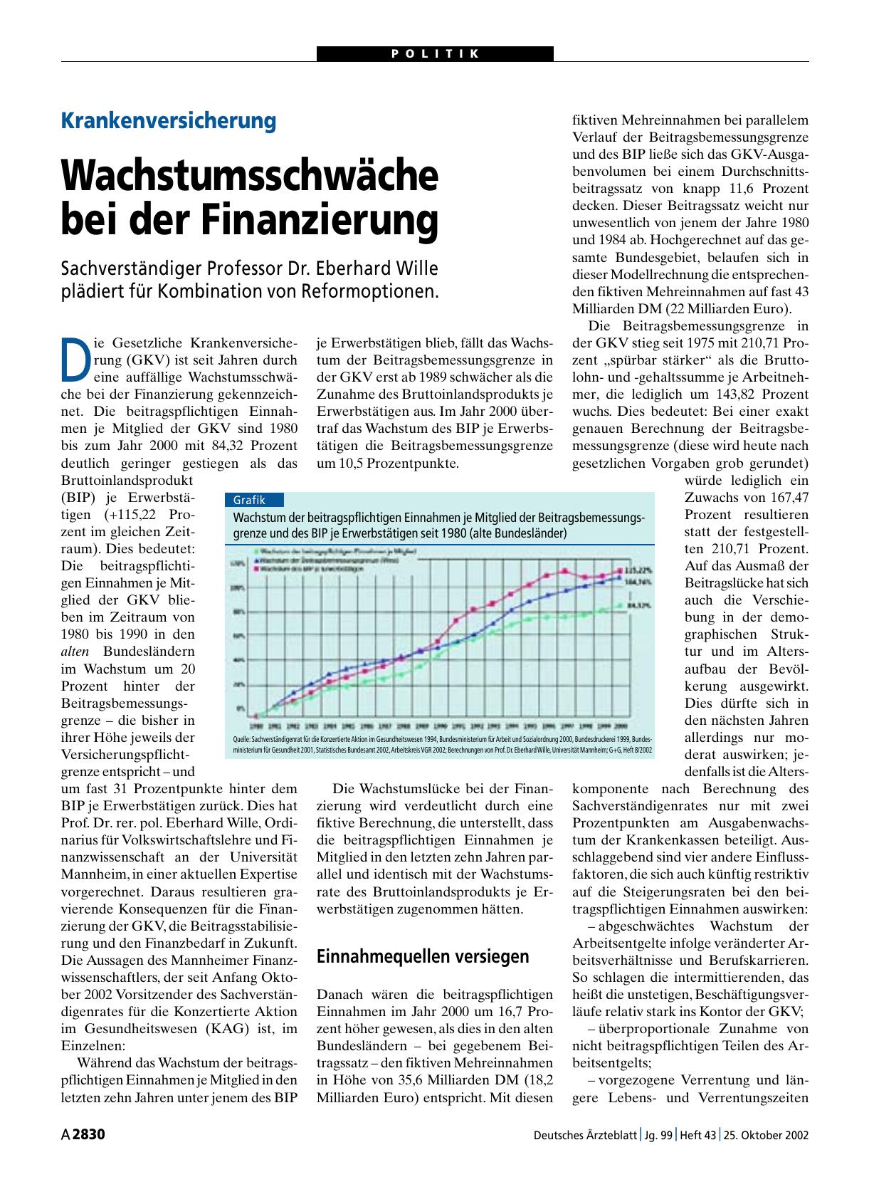 Vorschauseite 1: Krankenversicherung: Wachstumsschwäche bei der Finanzierung