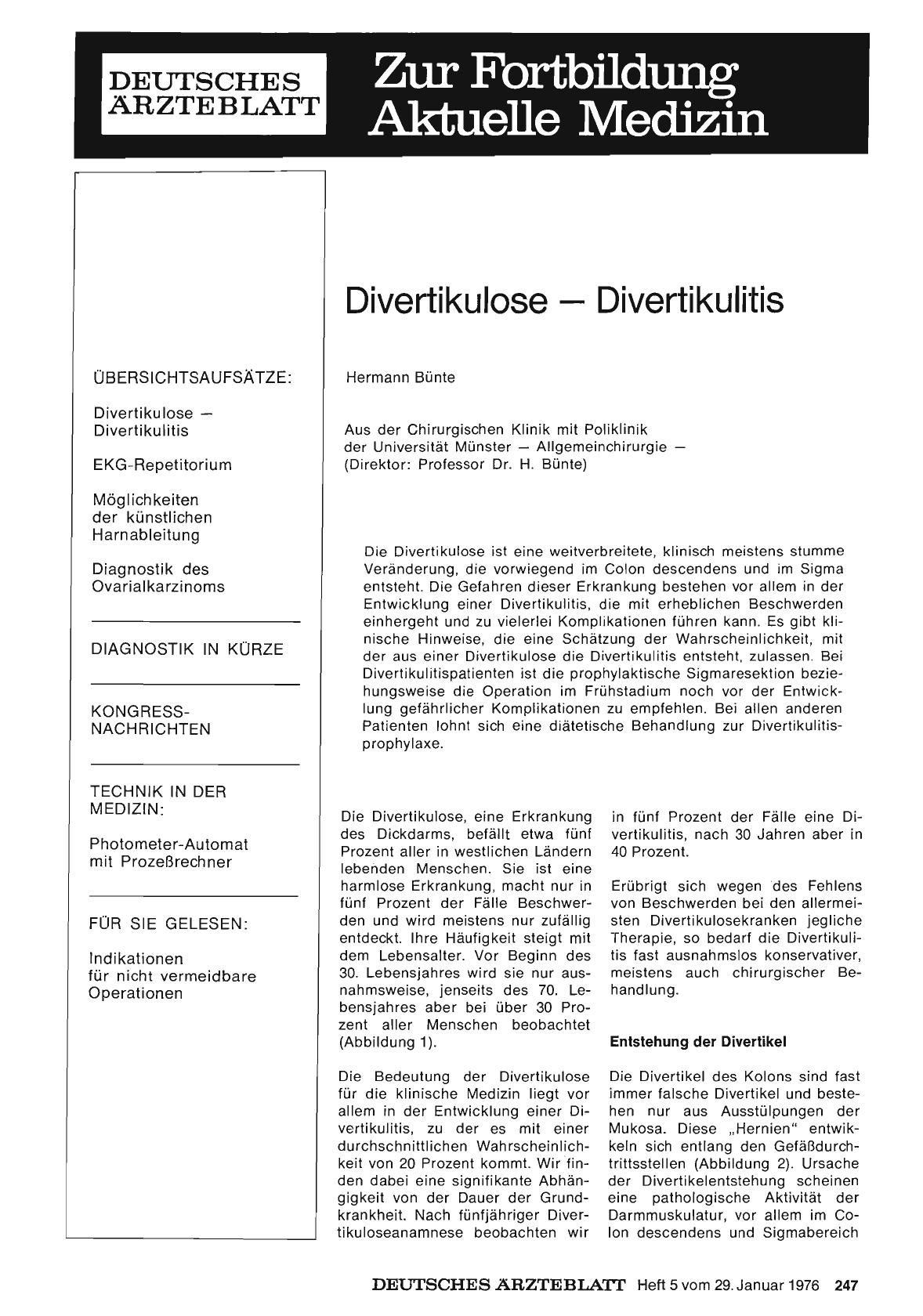 Vorschauseite 1: Divertikulose — Divertikulitis