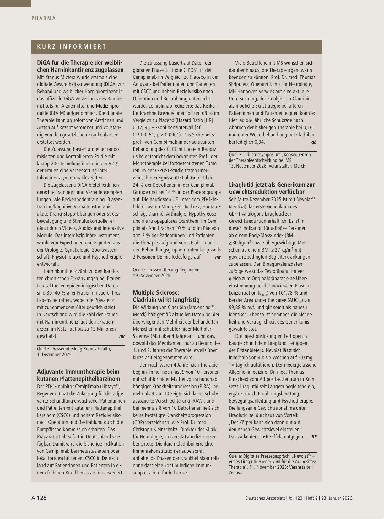 Vorschauseite 1: Kurz informiert