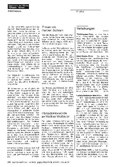 Vorschauseite 1: Trauer um Herbert Schoen