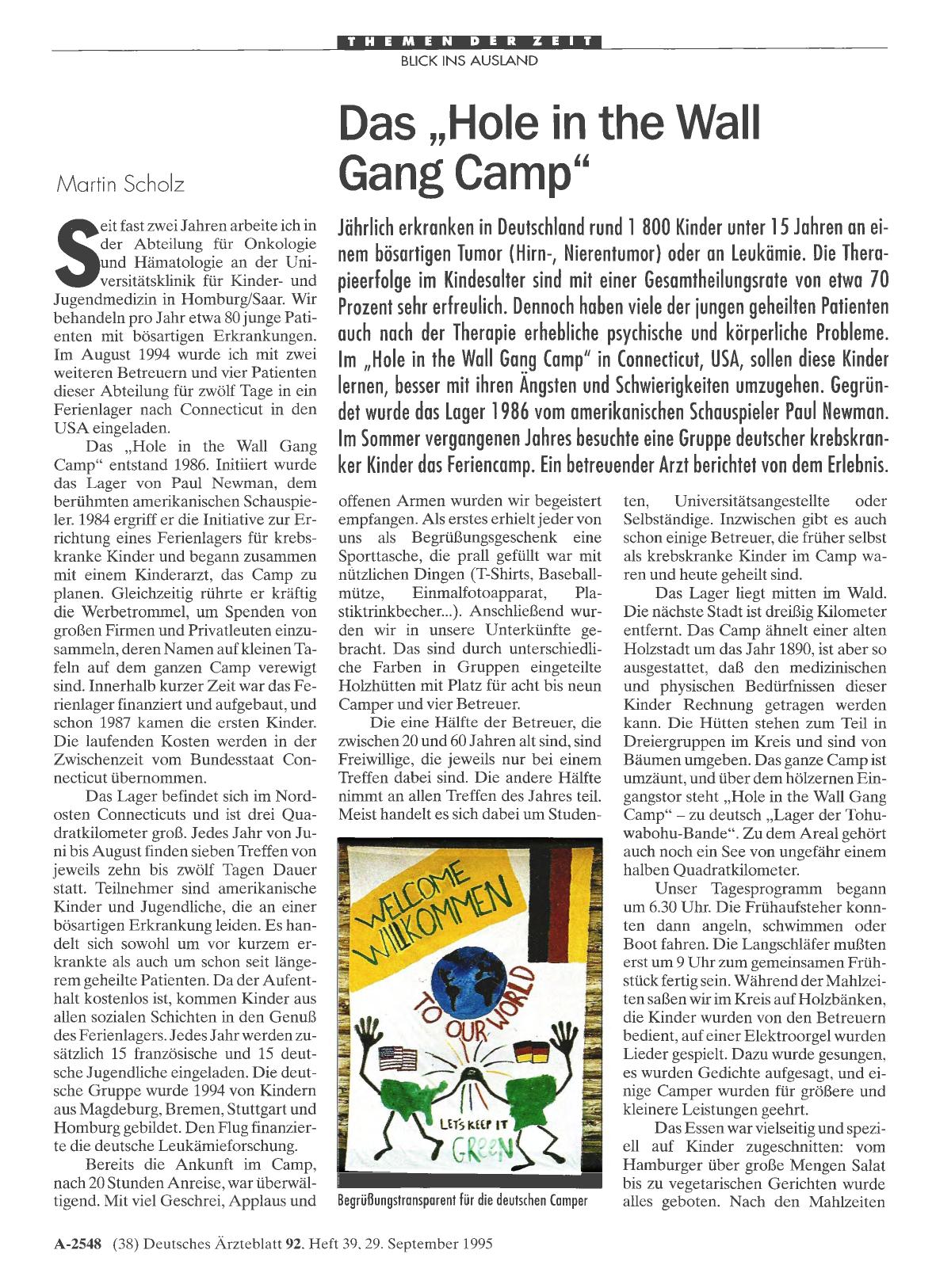 Vorschauseite 1: Das „Hole in the Wall Gang Camp“