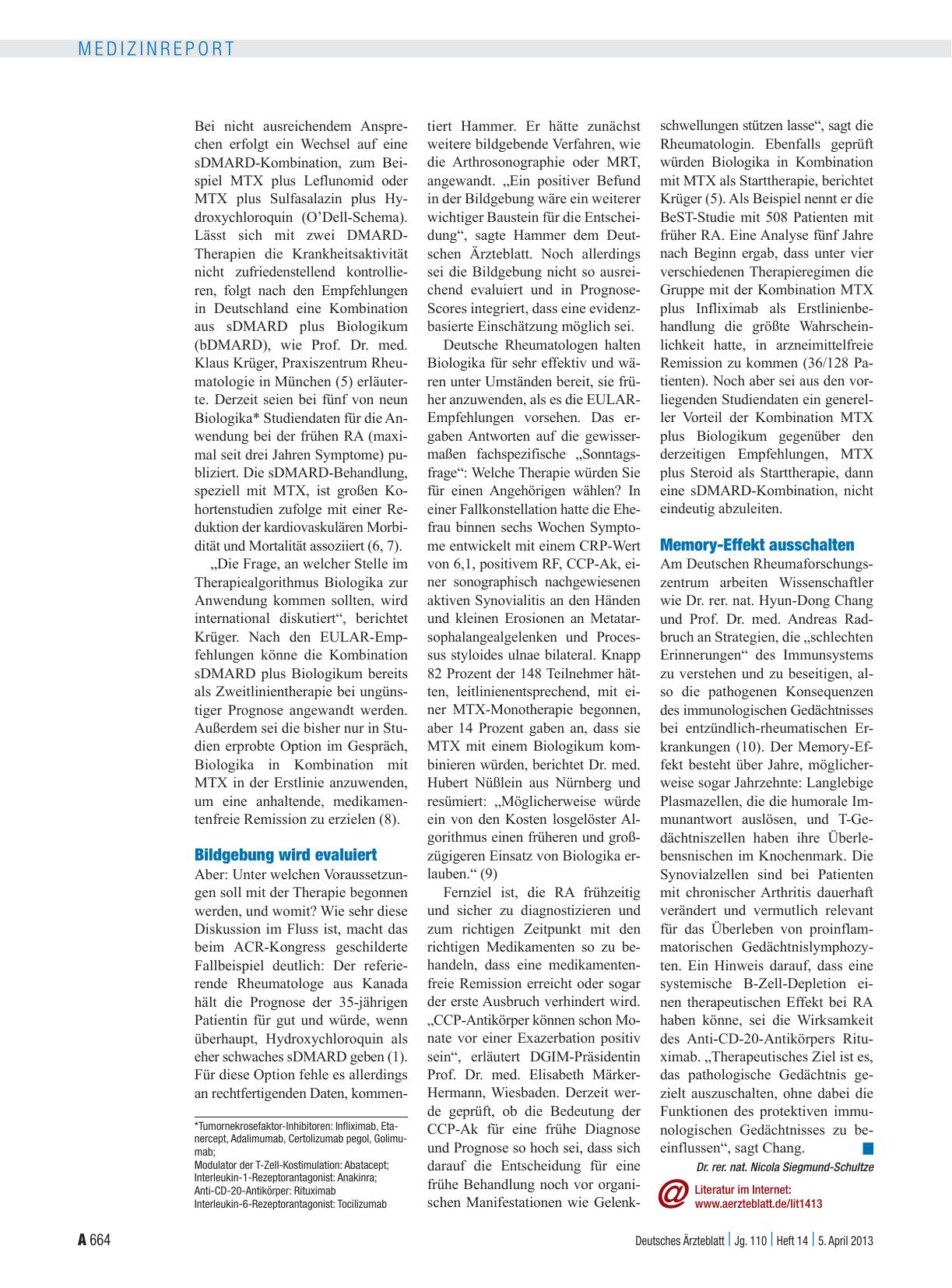 Vorschauseite 2: Rheumatoide Arthritis: Wie früh therapieren und womit?