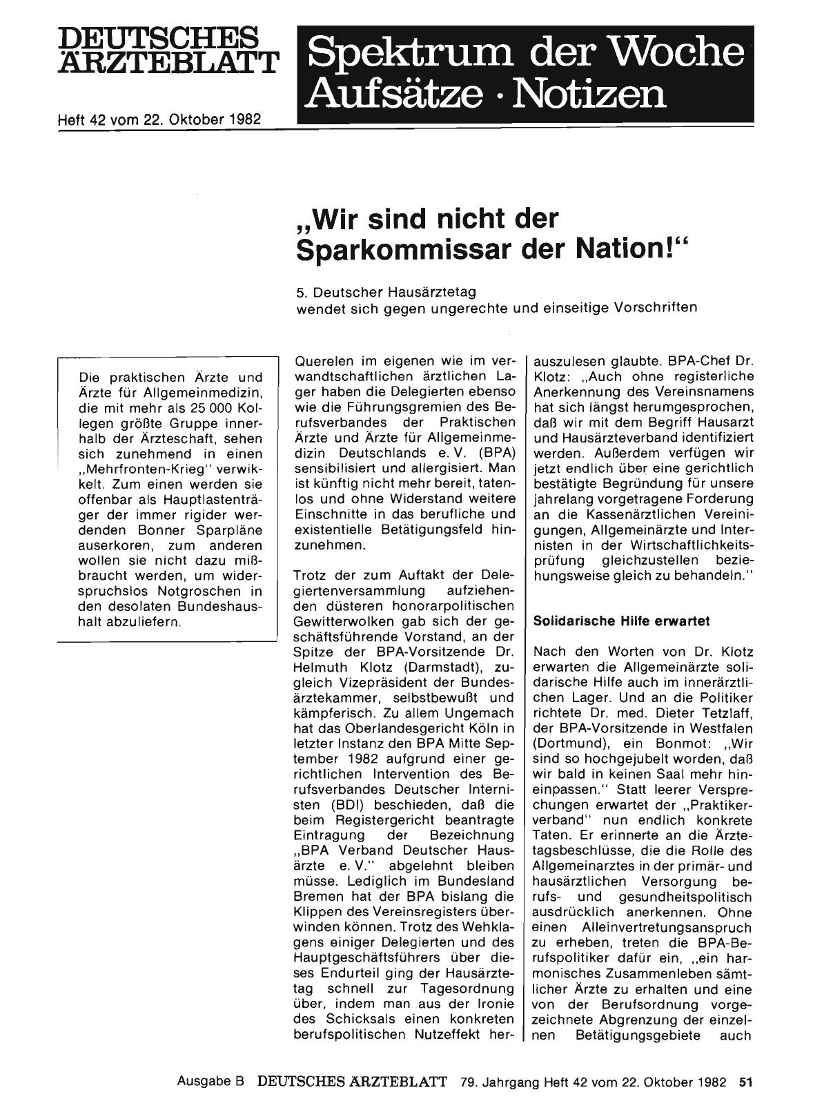Vorschauseite 1: „Wir sind nicht der Sparkommissar der Nation! “: 5. Deutscher Hausärztetag wendet sich gegen ungerechte und einseitige Vorschriften