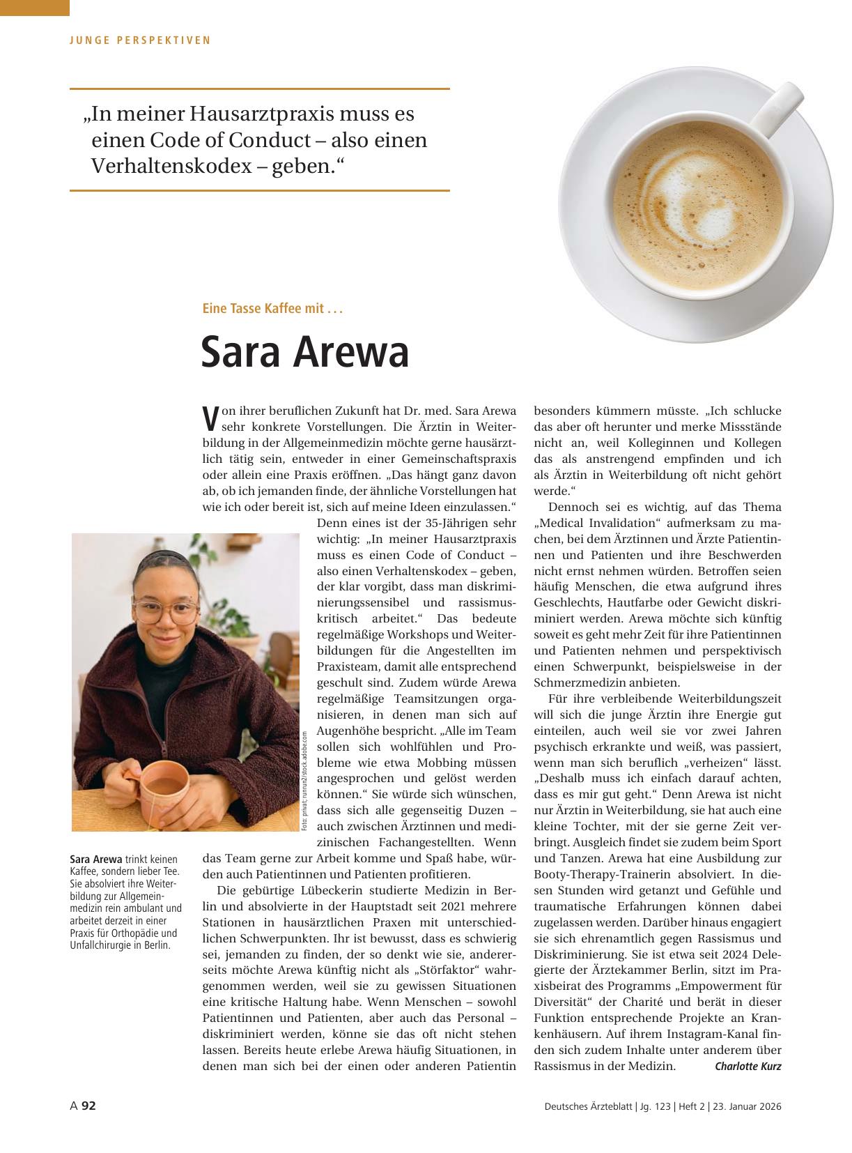 Vorschauseite 1: Eine Tasse Kaffee mit . . . Sara Arewa