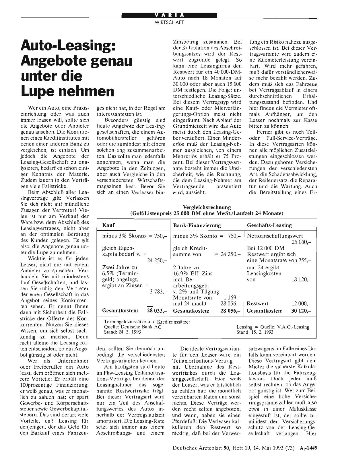 Vorschauseite 1: Auto-Leasing: Angebote genau unter die Lupe nehmen