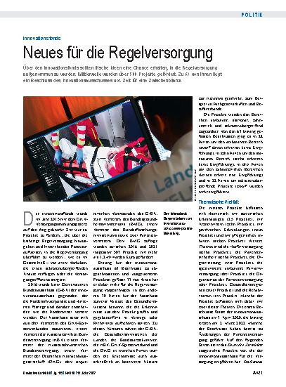 Vorschauseite 1: Innovationsfonds: Neues für die Regelversorgung