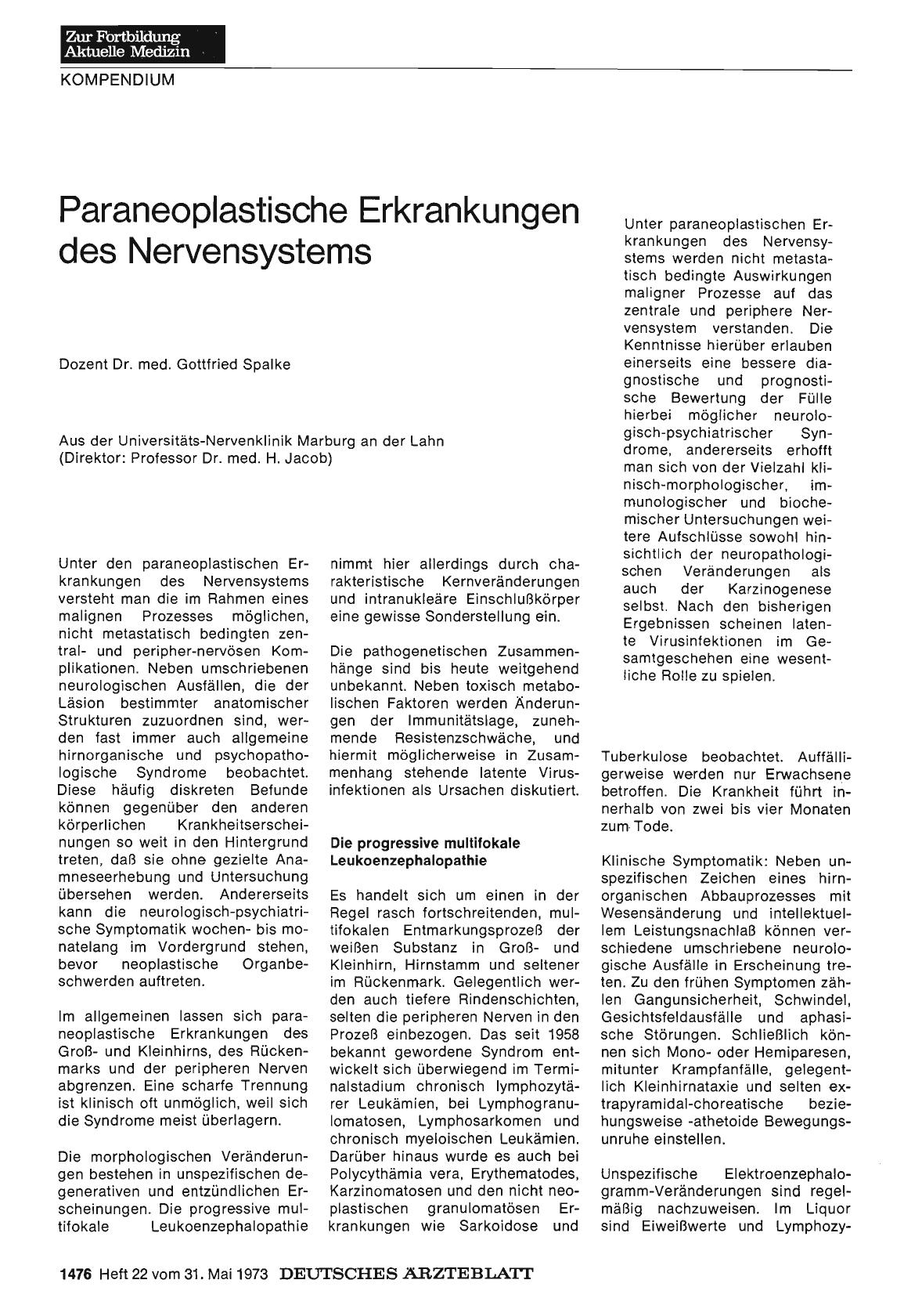 Vorschauseite 1: Paraneoplastische Erkrankungen des Nervensystems