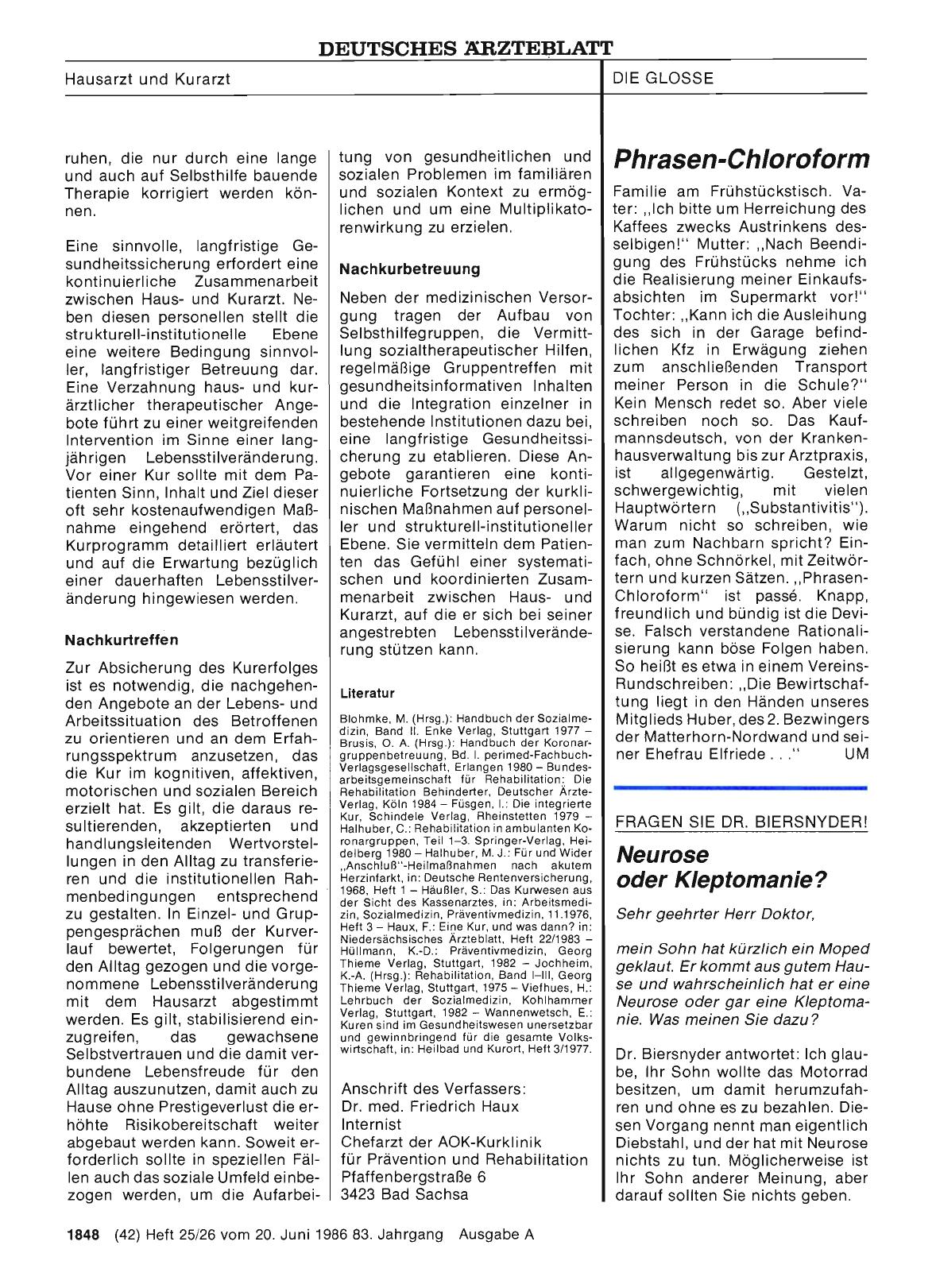 Vorschauseite 1: FRAGEN SIE DR. BIERSNYDER! Neurose oder Kleptomanie?