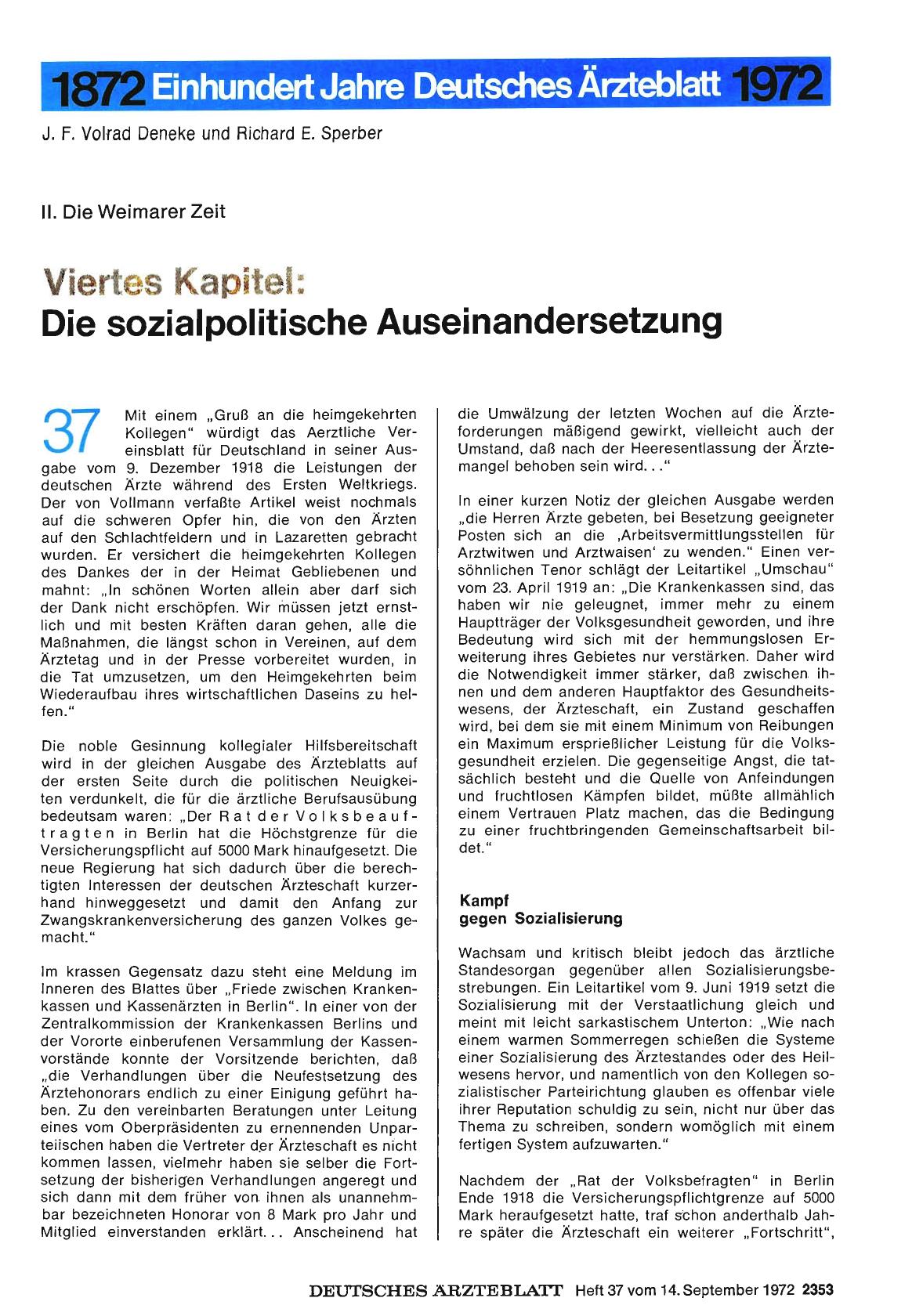 Vorschauseite 1: II. Die Weimarer Zeit: Viertes Kapitel: Die sozialpolitische Auseinandersetzung
