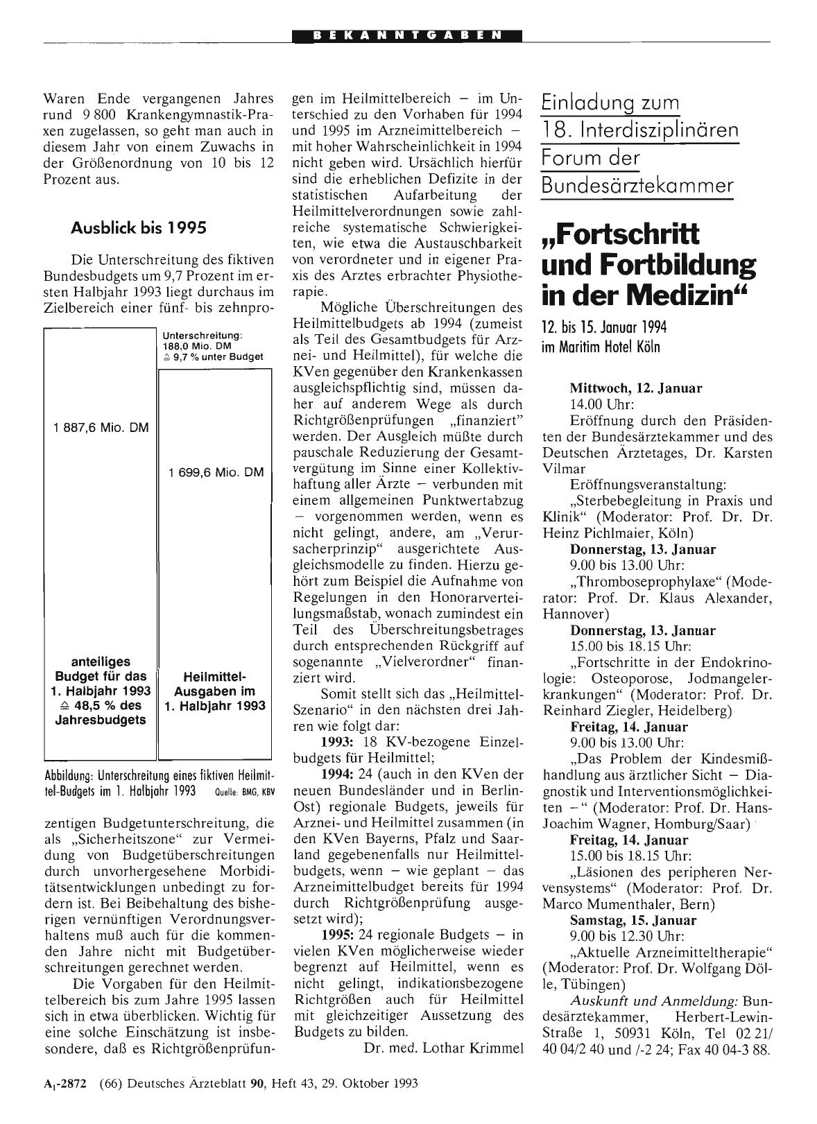Vorschauseite 1: Einladung zum 18. Interdisziplinären Forum der Bundesärztekammer: „Fortschritt und Fortbildung in der Medizin“