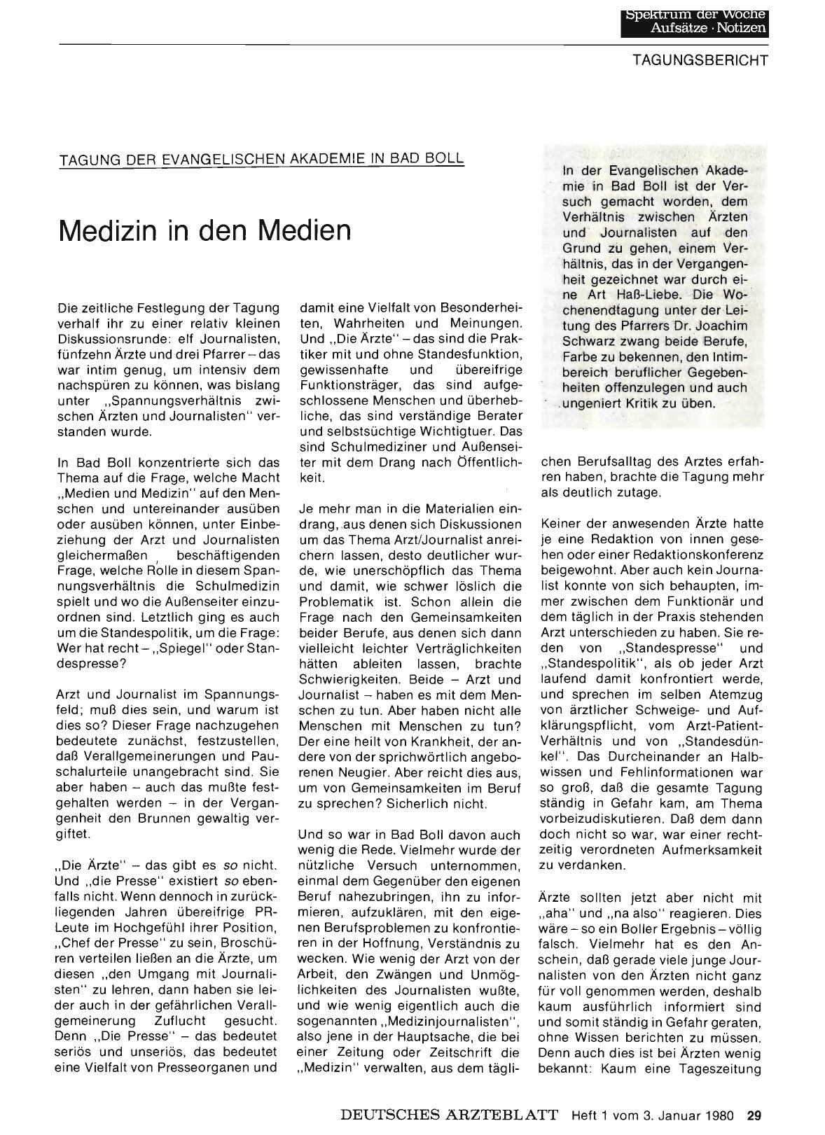 Vorschauseite 1: Medizin in den Medien