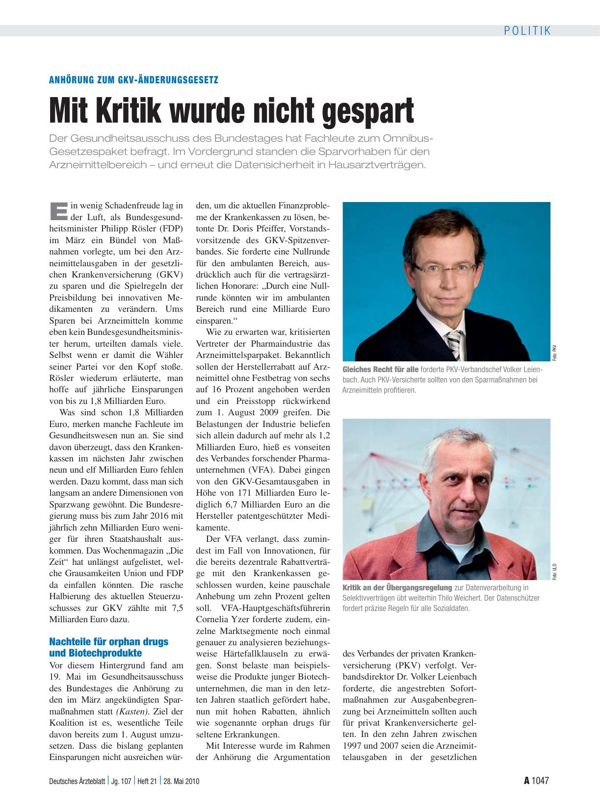 Vorschauseite 1: Anhörung zum GKV-Änderungsgesetz: Mit Kritik wurde nicht gespart