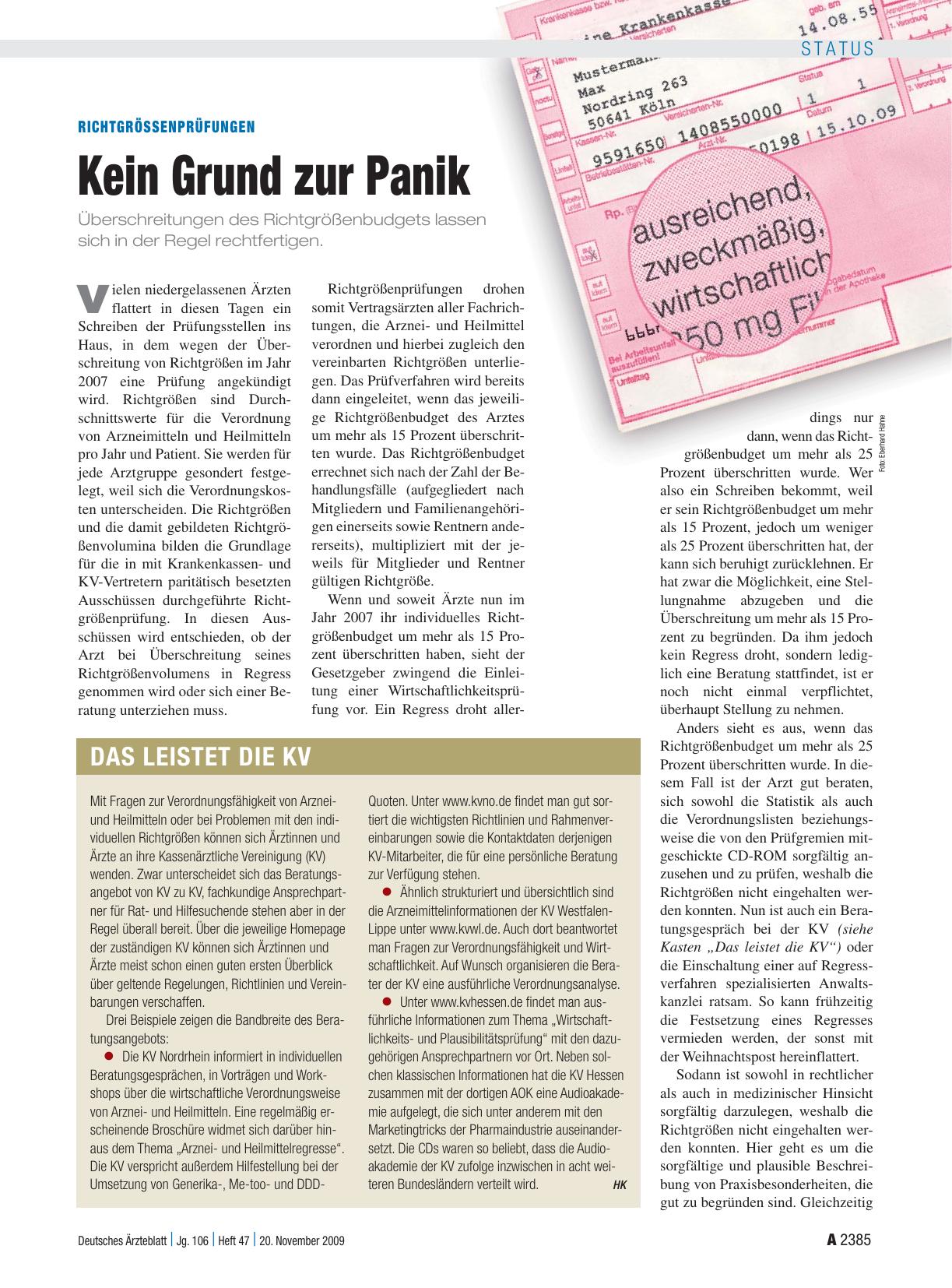 Vorschauseite 1: Das leistet die KV