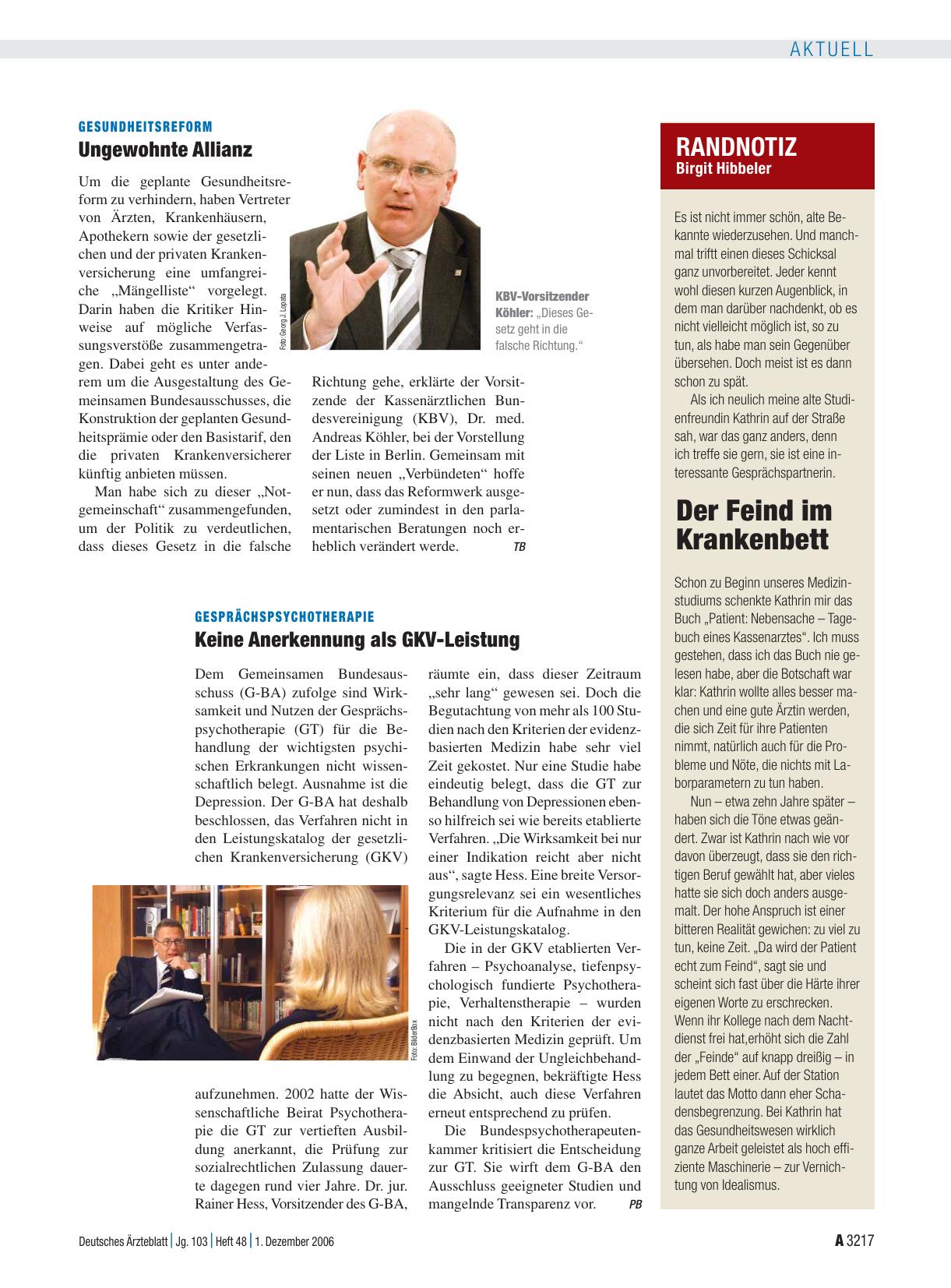 Vorschauseite 1: RANDNOTIZ: Der Feind im Krankenbett
