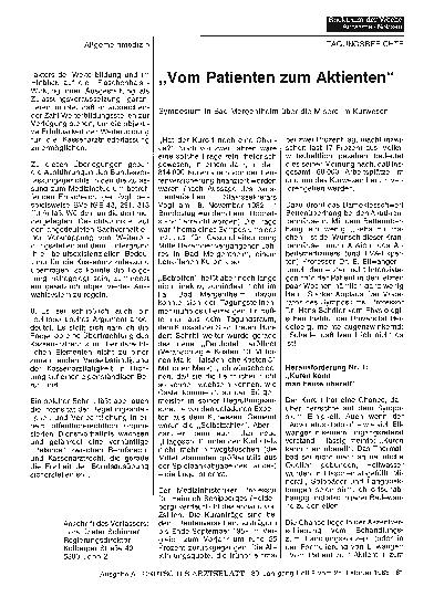 Vorschauseite 1: „Vom Patienten zum Aktienten„