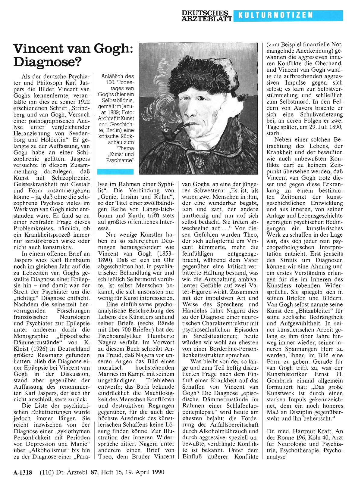 Vorschauseite 1: Vincent van Gogh: Diagnose?