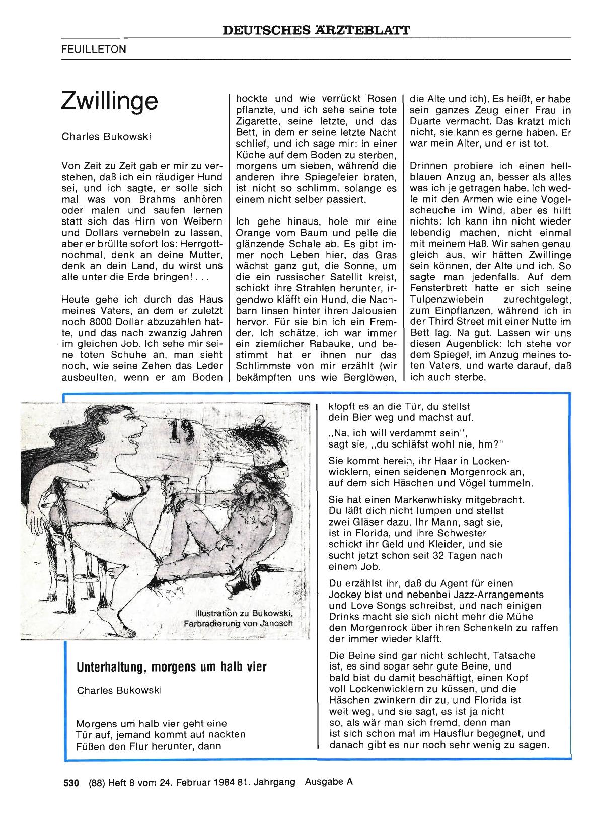 Vorschauseite 1: Unterhaltung, morgens um halb vier